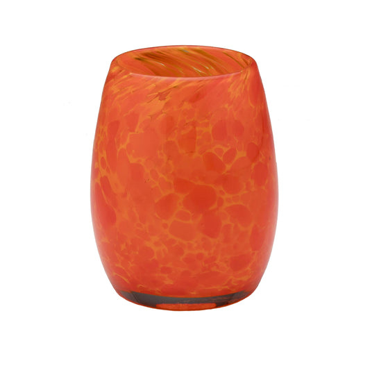 Totally Blown Glassworks Votive Candle Holder, Tea-Light, Handmade Blown Glass, Accent Vase, Centerpiece, Home Decor, Artist Dehanna Jones, Seattle, WA. (Orange Julius)