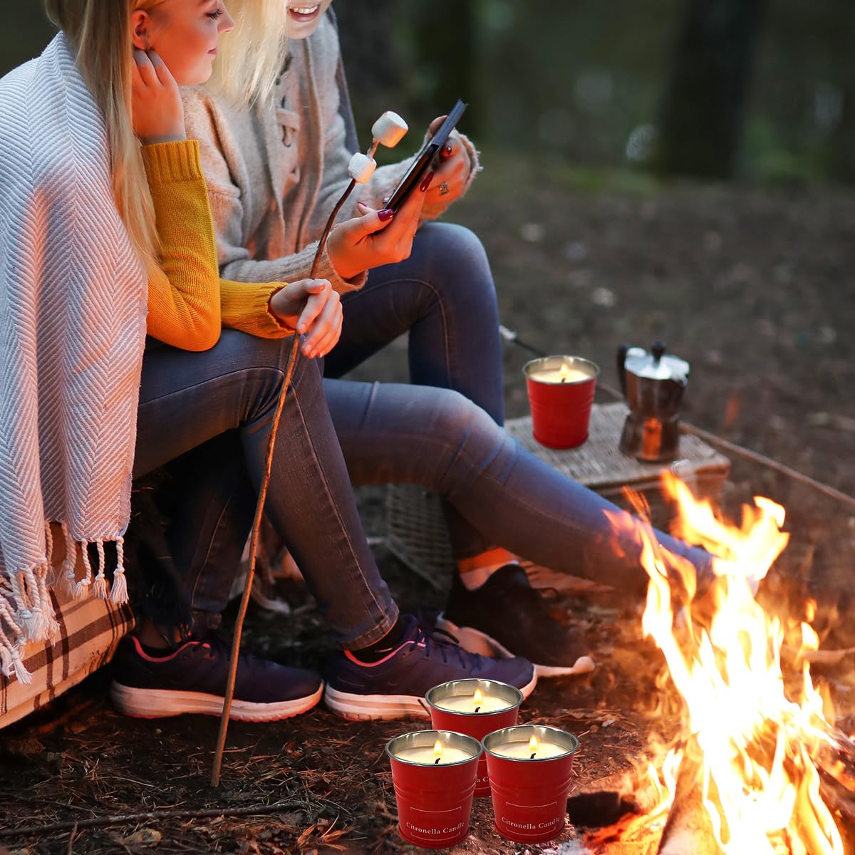 Enhanced Scents Outdoor Citronella Candles, 9 Pack, Red, Repel Scented Candles, Control, 100% Soy, for Patio, Outside, Outdoor Table Decor, Camping Accessories, Home Scented