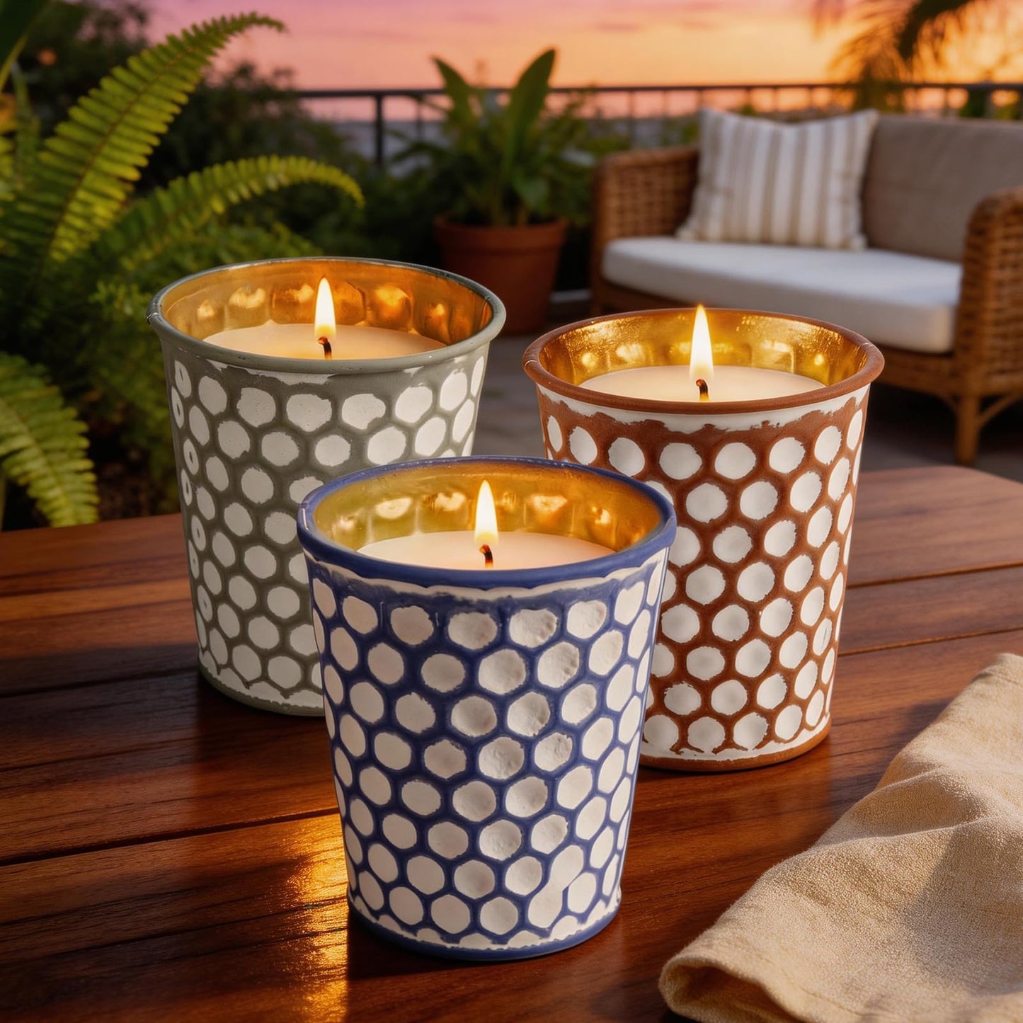 Citronella Candles Outdoor,3 Pack 18OZ Lemongrass Scented Candle for Patio Decor,Natural Soy Wax Citronella Candle for Home Garden,Balcony,Family Gathering,Backyard & Camping