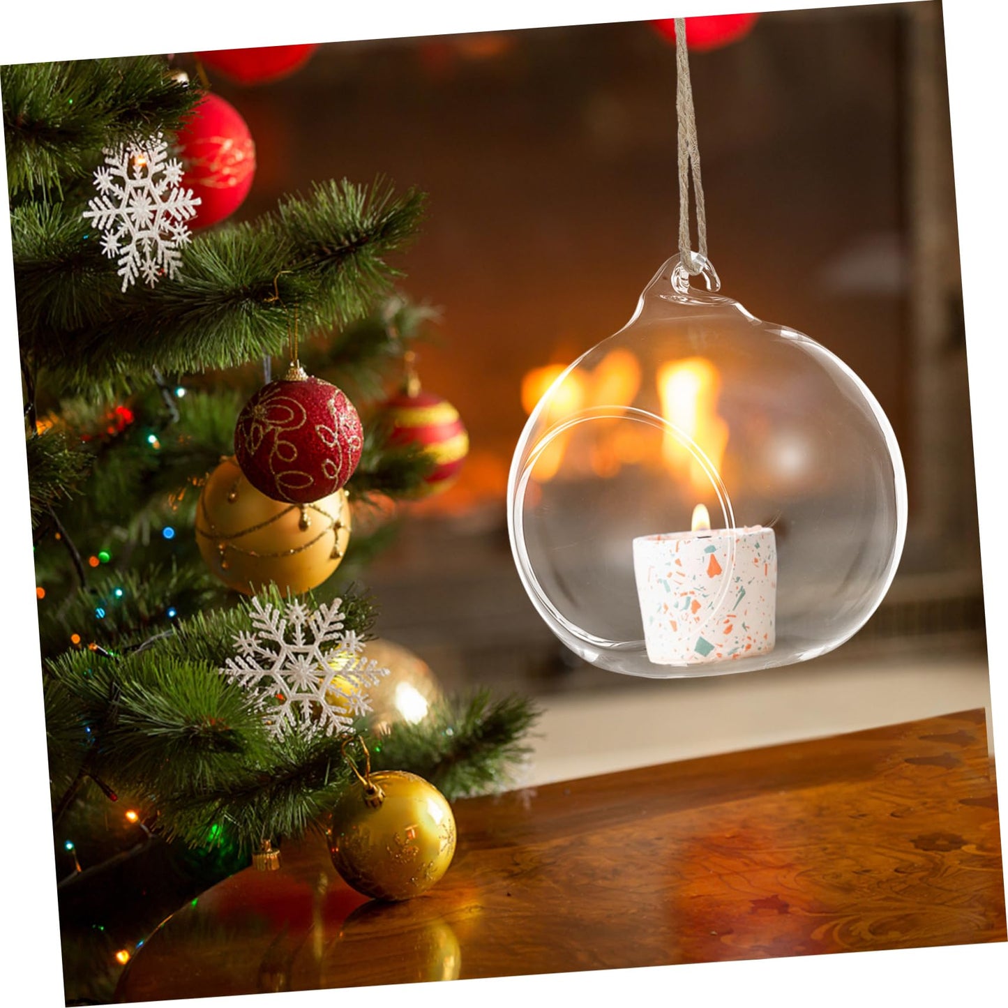 Amosfun 5pcs Hanging Glass Terrarium Decorative Tealight Holders with Double for Floral Displays Air Plants Elegant Centerpieces for Weddings Holidays Home Decor