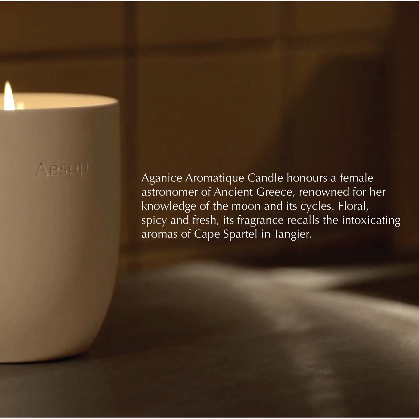 Aesop Aganice Aromatique Candle | Floral, Spicy, Fresh Scented | 55-65 Hour Burn Time | Vegan-Friendly | 10.5 oz