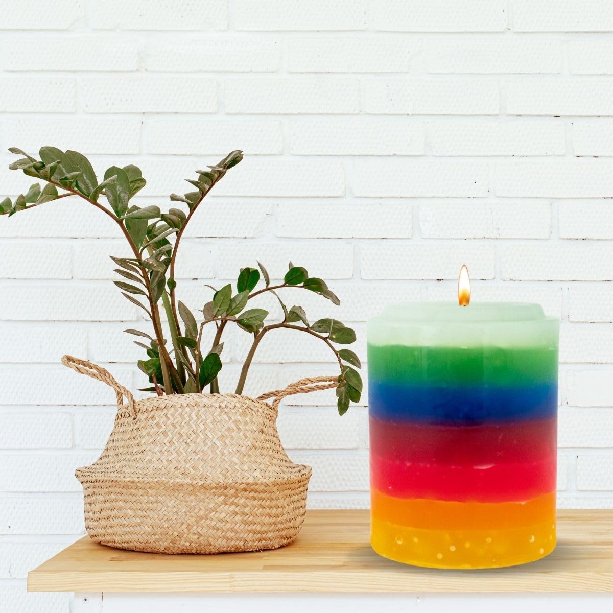 Luz Maria Plain Candle 7 Colours | 500g | 100% Paraffin | 7 Chakras | 7 Powers | for Rituals, Meditation, Home or Office Decoration, Social Events | 100% Quality |, 885043106