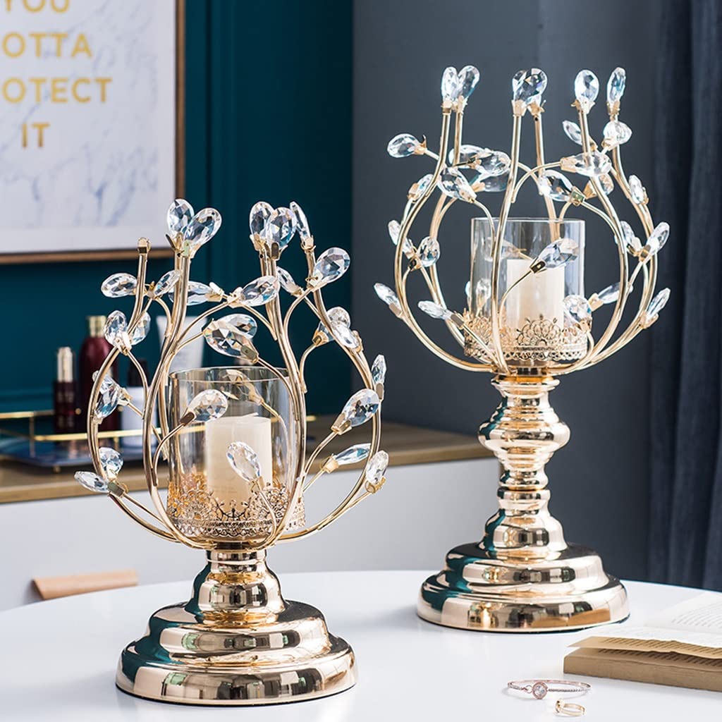 WAOCEO Candlestick Holders Aromatherapy Candle Holder Crystal Candle Holder Ornaments Light Luxury Home Table Candle Light Dinner Props Romantic Candle Holders (Size : B)