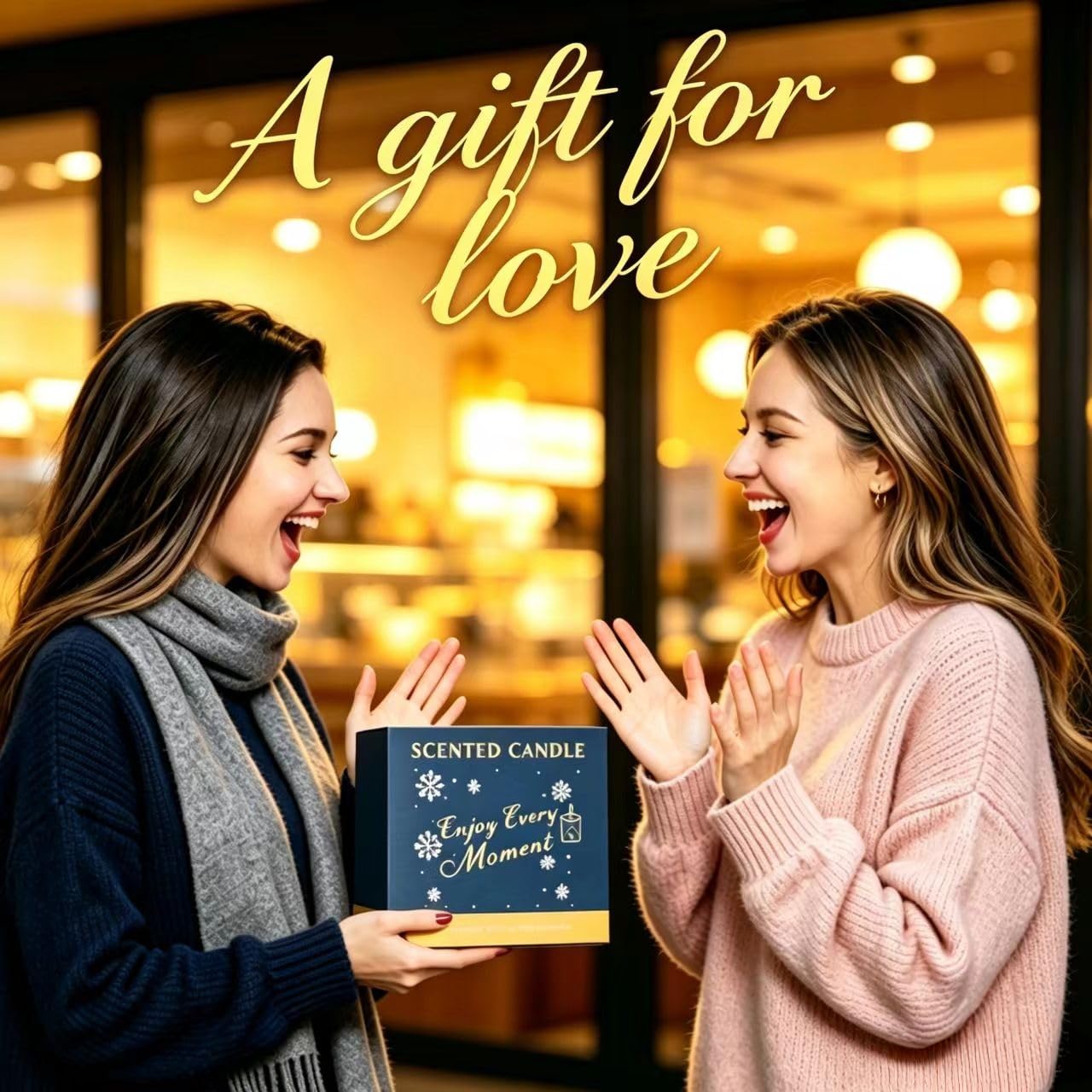 Joo Sko Petal Bowl Shape Soy Wax Vanilla Scented Candle, Aromatherapy Jar Candles for Home Scented or As a Christmas Holiday Candle Gift for Your Lover(7OZ/48Hours Burning)