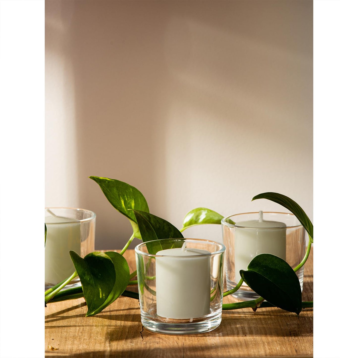 CANDWAX Unscented Ivory Votive Candles Set of 36 - Clean-Burning, Long-Lasting 15 Hour Burn - Ideal for Weddings, Home Décor, Spa, Events - Bulk Value for Versatile Use