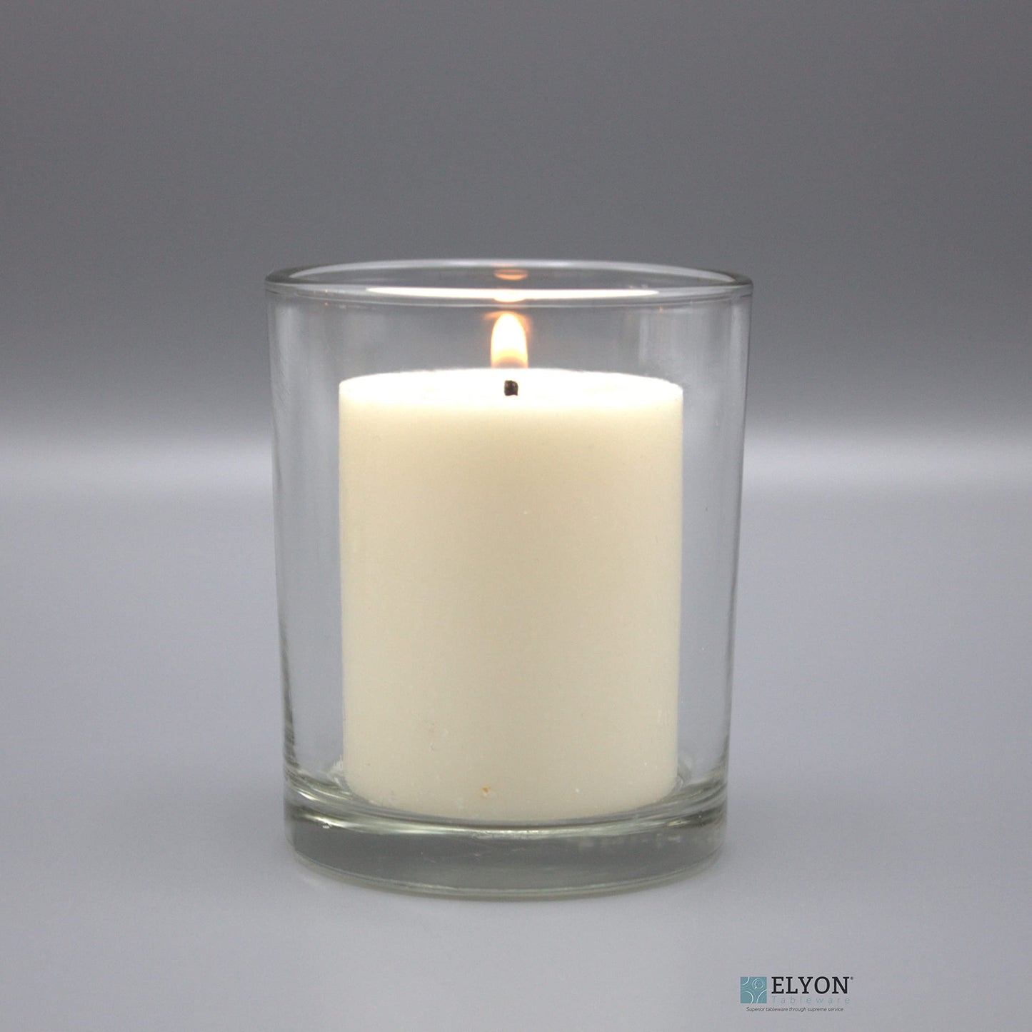 18 White Colored Unscented Wax Votive Candles in Glass Holder, 24 Hours Burn Time