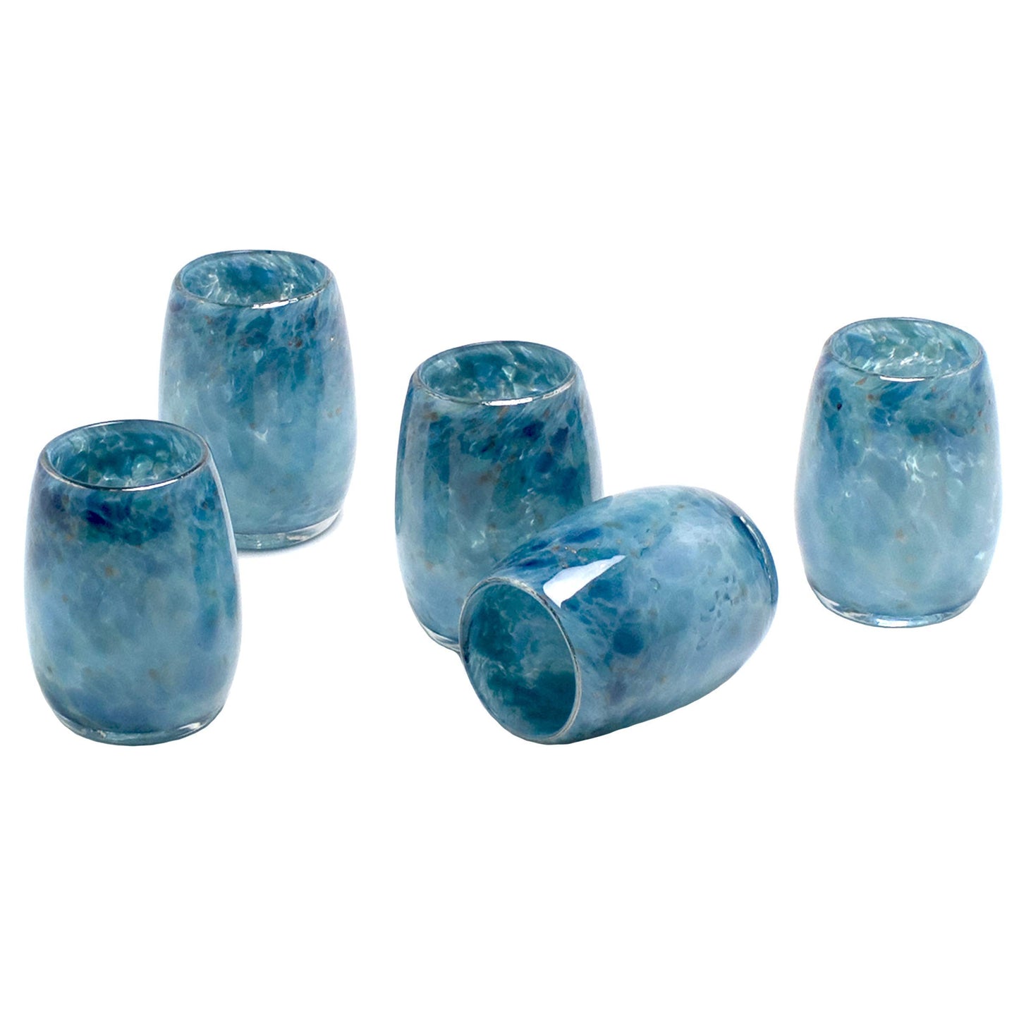 Totally Blown Glassworks Votive Candle Holder, Tea-Light, Handmade Blown Glass, Accent Vase, Centerpiece, Home Decor, Artist Dehanna Jones, Seattle, WA. (Teal Puget Sound)