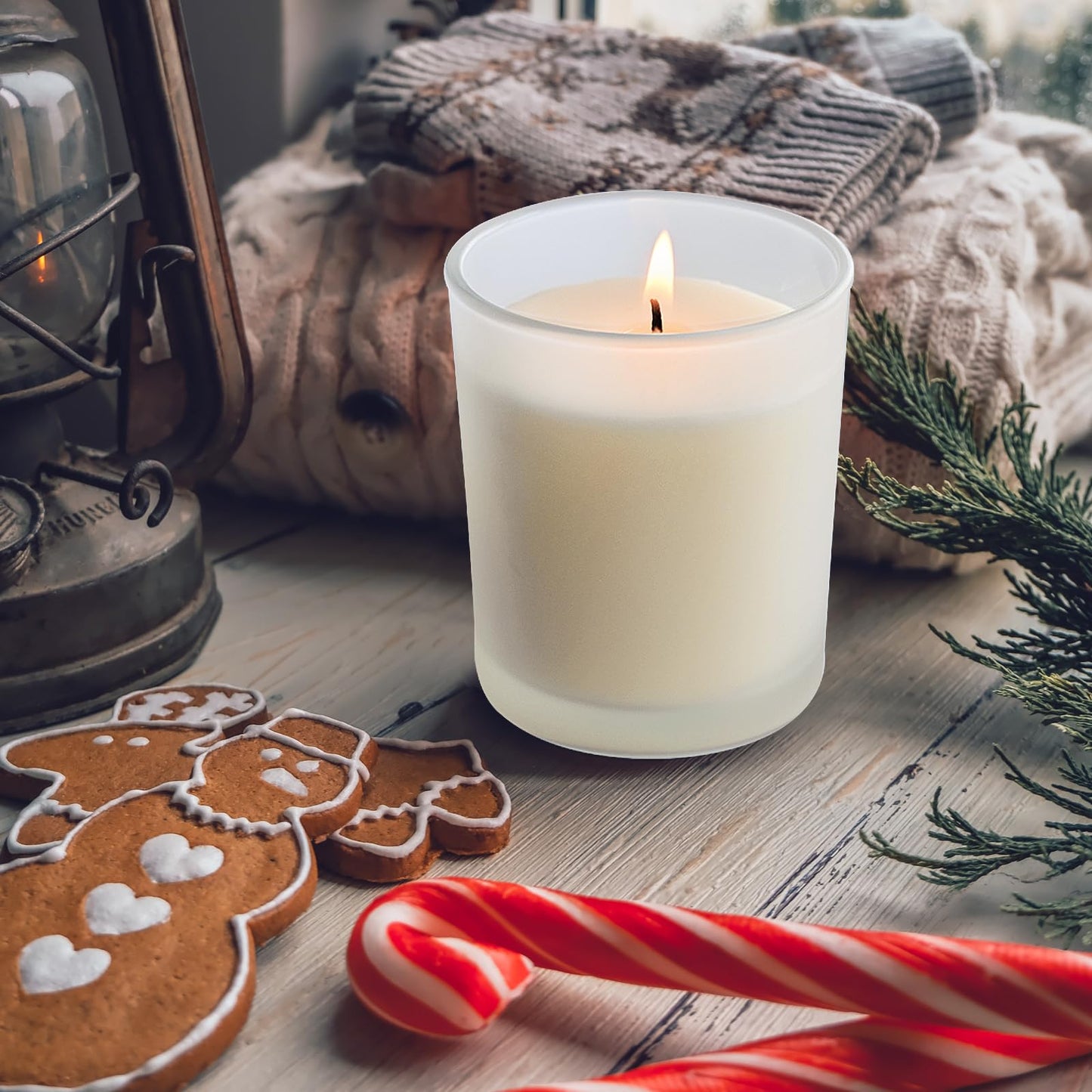 SHOWIN Thick Candle Jars for Making Candles 20 Pcs, 7 OZ Empty Jars with Wood Lids for Candle Making, Sample Container, Frosted White