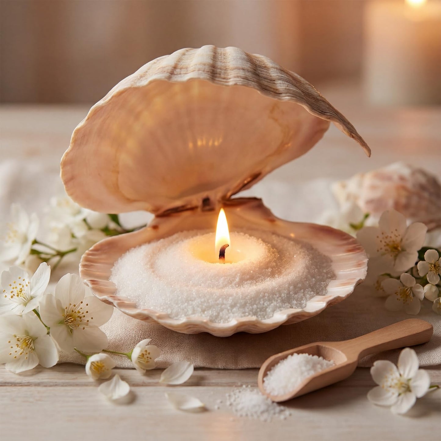 MTLEE Pearled Candle 4.4 Lb/70oz Mother's Day Mom Gifts Gardenia Jasmine Scented Sand Candle Kit Include 100 Wicks, Bow Gift Box, Spoon Reusable Pearled Wax for DIY Home Kit