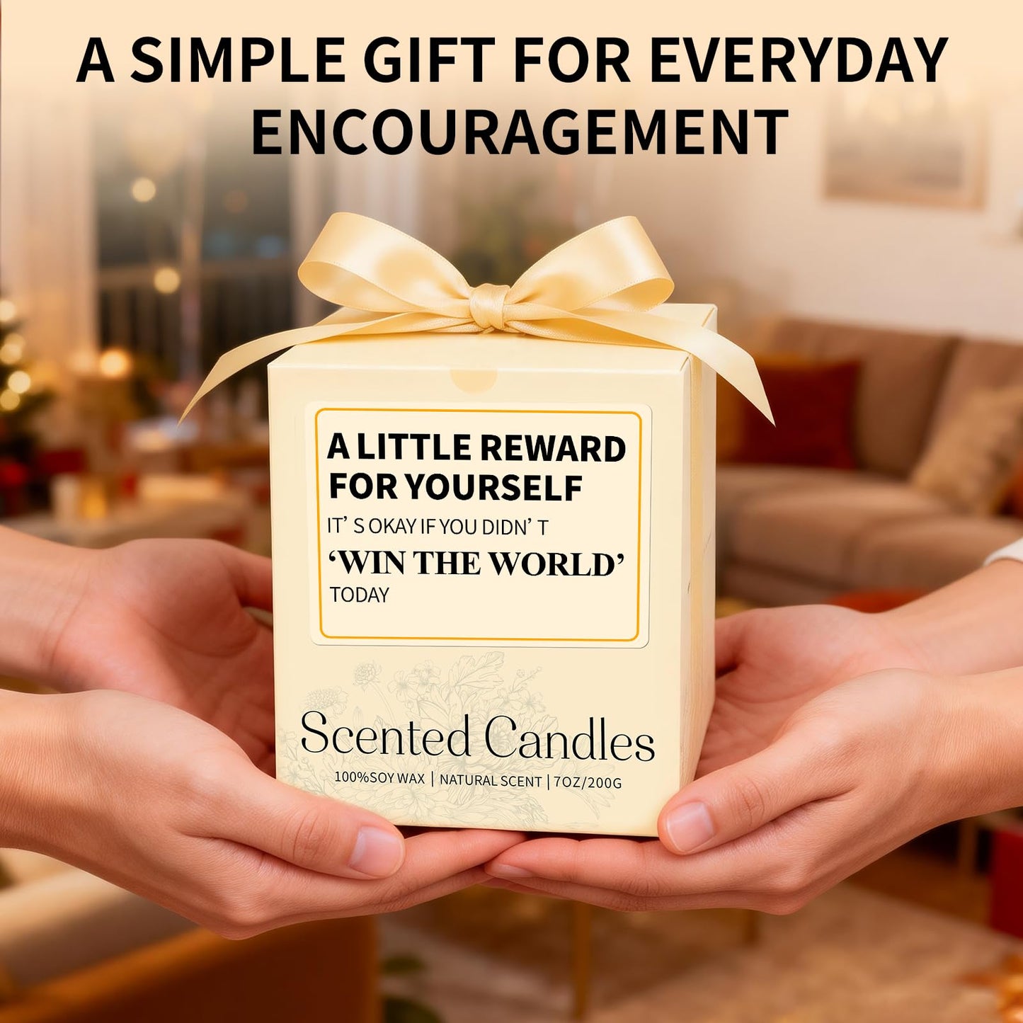 Reward Candle Gifts for Women Men - 7 oz Orange Scented Candle - Soy Candle Gift for Women, Birthday Mother Gifts for Mom, Encouragement/Cheer Up/Positive Gift for Friends, Coworker, Sister