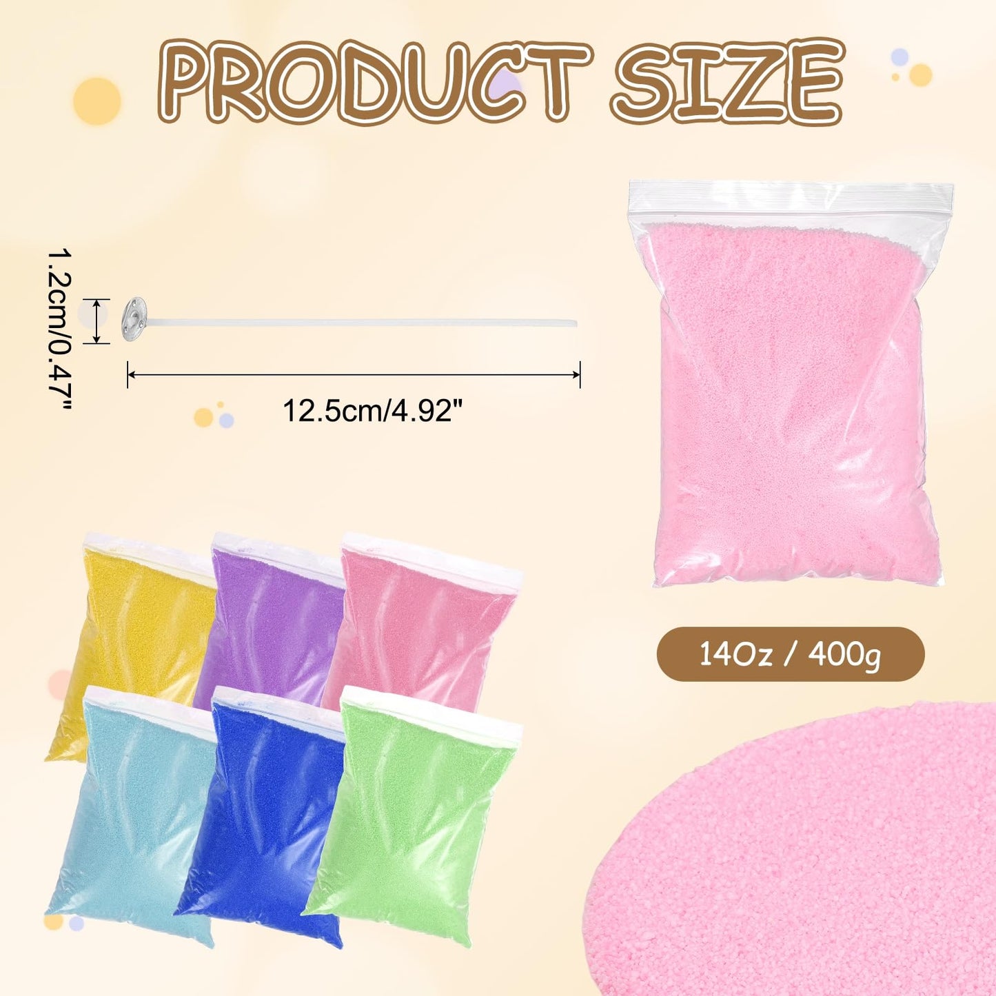 MECCANIXITY Pearled Sand Candles with 30 Pcs Wicks 14Oz / 400g Candle Beads Refillable Powder Sand Wax Making Kit for Thanksgiving Christmas Wedding Party DIY Home Crafts, Pink