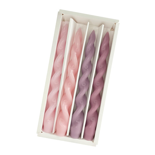 Spiral Taper Candle Pink Twisted Candlesticks Gradient Colorful Candle Stick Long Twirl Candlesstick Smokeless Candles for Home Décor Weddings Women