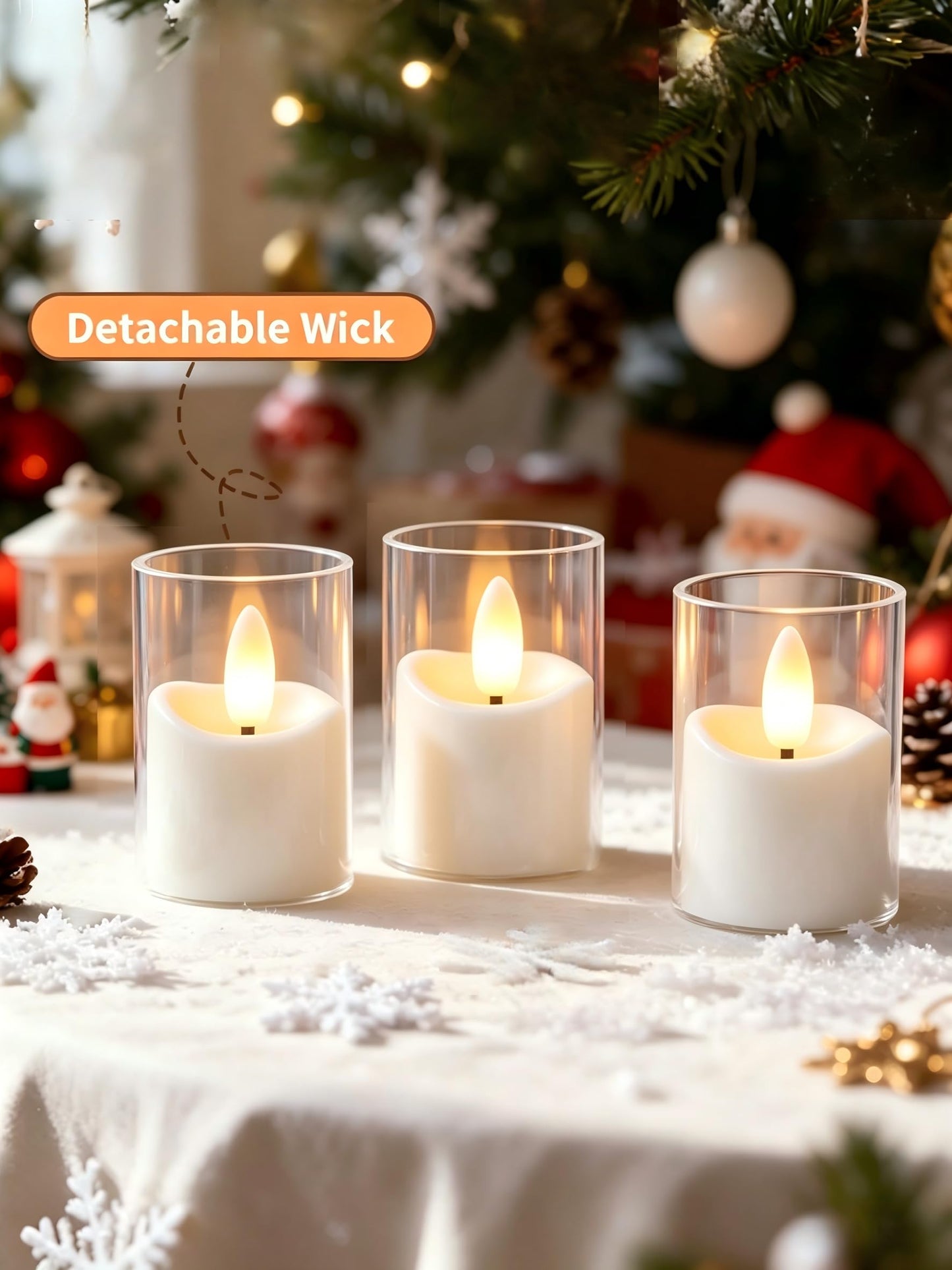 YTRUSTIX Rechargeable Flameless Tea Light Candles with Timer Remote, 1.7"x2.5" Acrylic Small Votive Electric LED Candles Battery Operated for Home Aniversary Wedding Holiday Decor (Pack of 6, White)