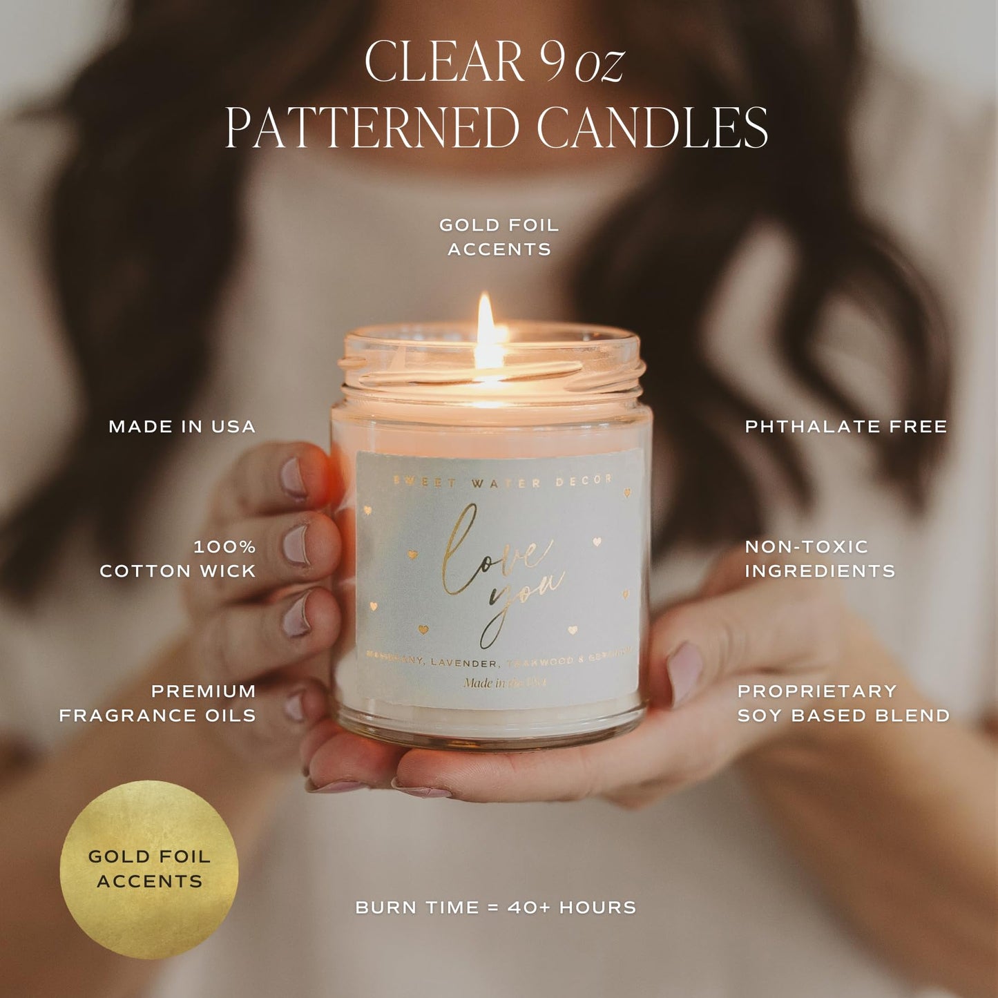 Sweet Water Decor Island Air Patterned Candle – Soy Candles with Tropical Fruits, Sugared Oranges, Limes – 40 Hour Burn – 9oz Clear Glass Jar – Summer Candles for Home Decor