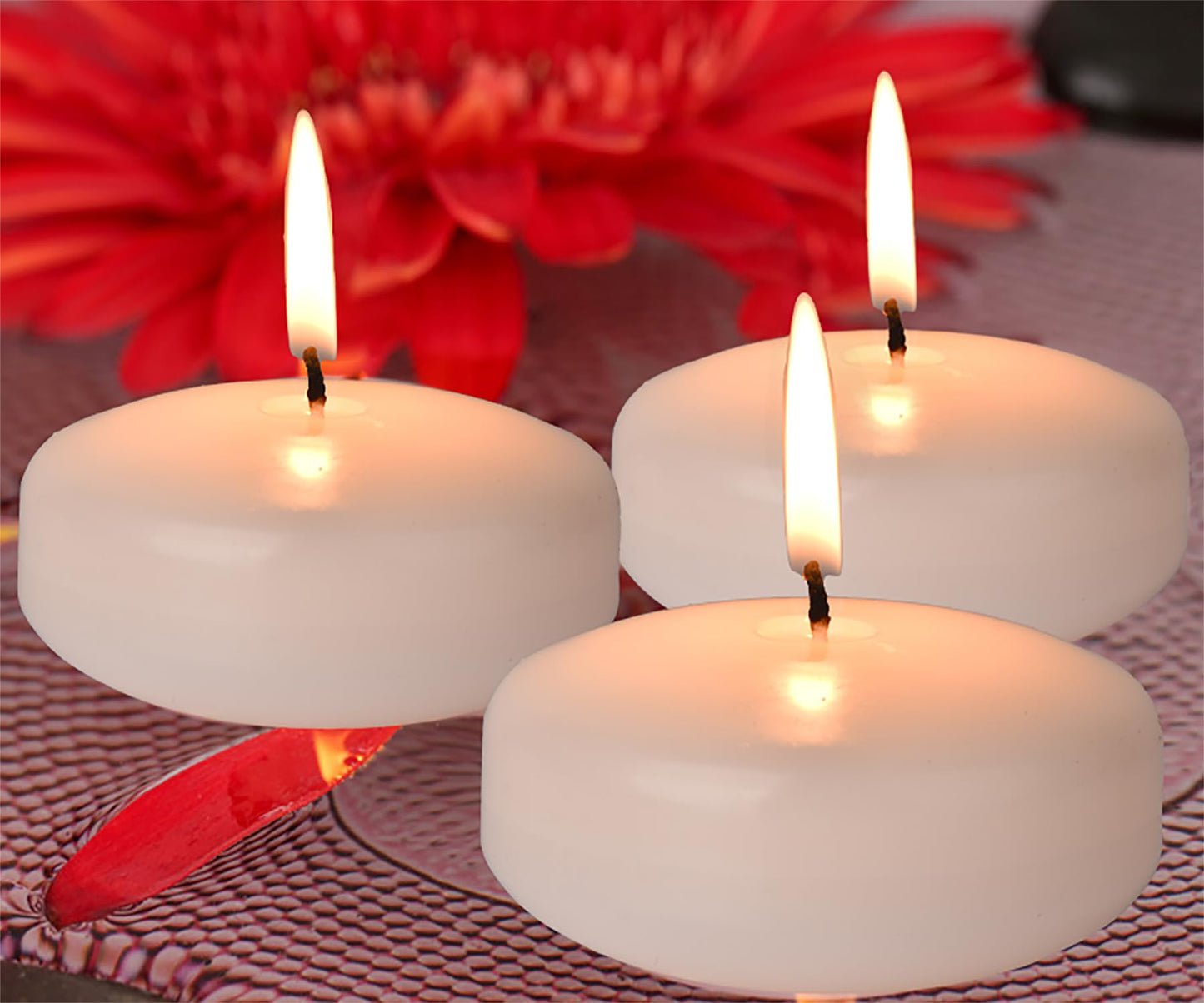 3inch White Floating Candles, 36PACK 13-15Hours Unscented Dripless Wax for Cylinder Vases, Centerpieces at Wedding, Birthday,Party, Pool, Holiday (36PACK, White)