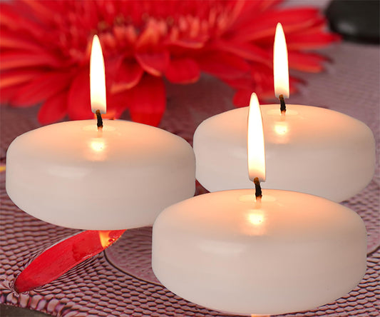 3inch White Floating Candles, 36PACK 13-15Hours Unscented Dripless Wax for Cylinder Vases, Centerpieces at Wedding, Birthday,Party, Pool, Holiday (36PACK, White)