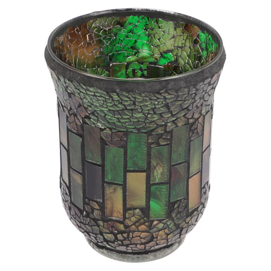 Amosfun Mosaic Candle Holder Stained Glass Home Decoration 4.3 x 4.3 x 5.9 Inch Vintage Table Candlestick Scented Candle Stand Tealight Holders Table Centerpieces