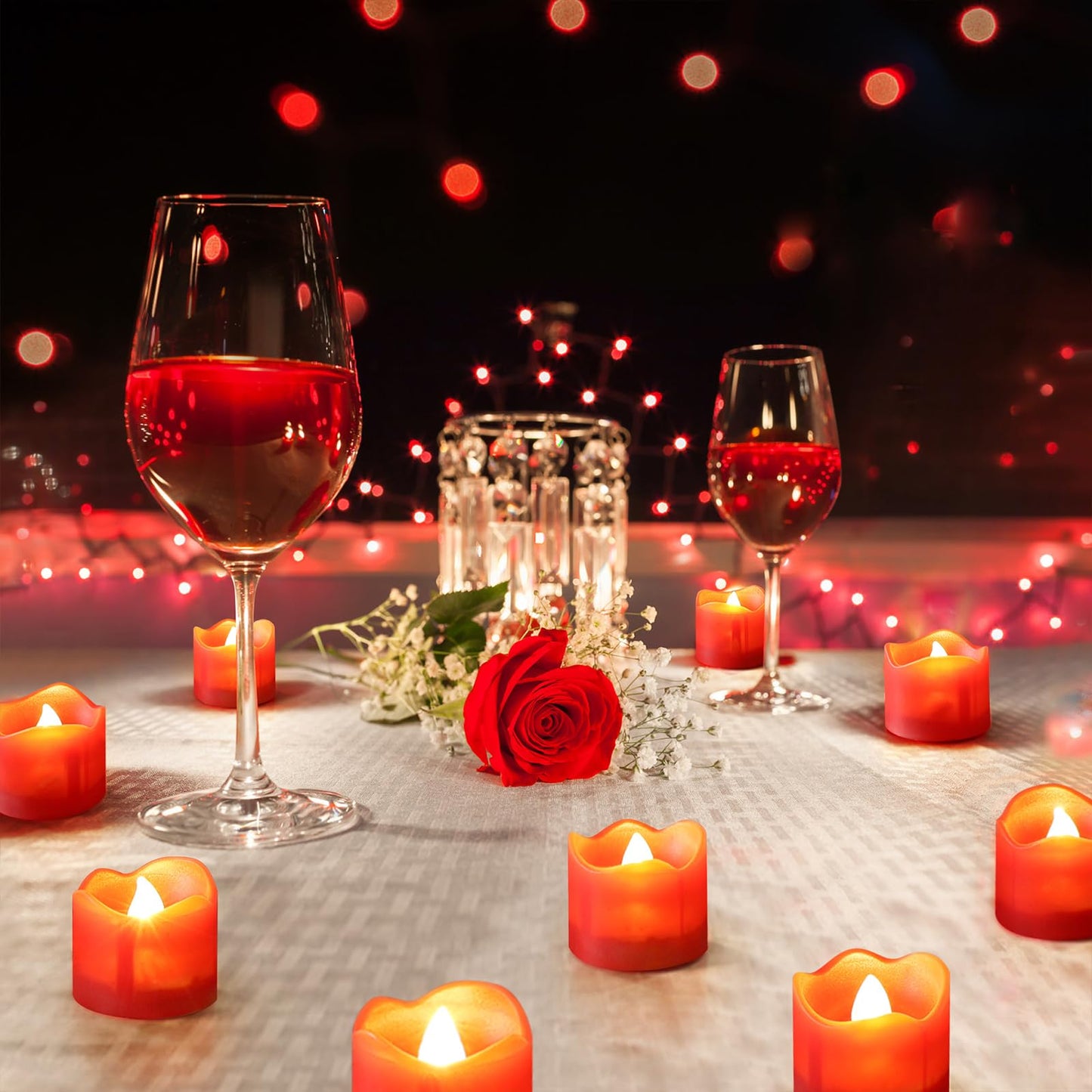 Topstone Red Remote Control Flameless Tealight Candles,CR2450 Battery Powered Votive Candles with Timer,Electric Fake Candle for Home, Christmas Decoration,Pack of 12