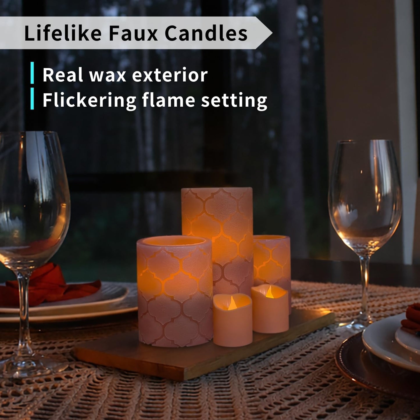 FURORA LIGHTING Dusty Rose Flameless Candles - Real Wax, Adjustable Brightness, Remote & Timer - 4 Pillars (3x4, 3x6) and 4 Votives, 8-Pack, Battery Operated