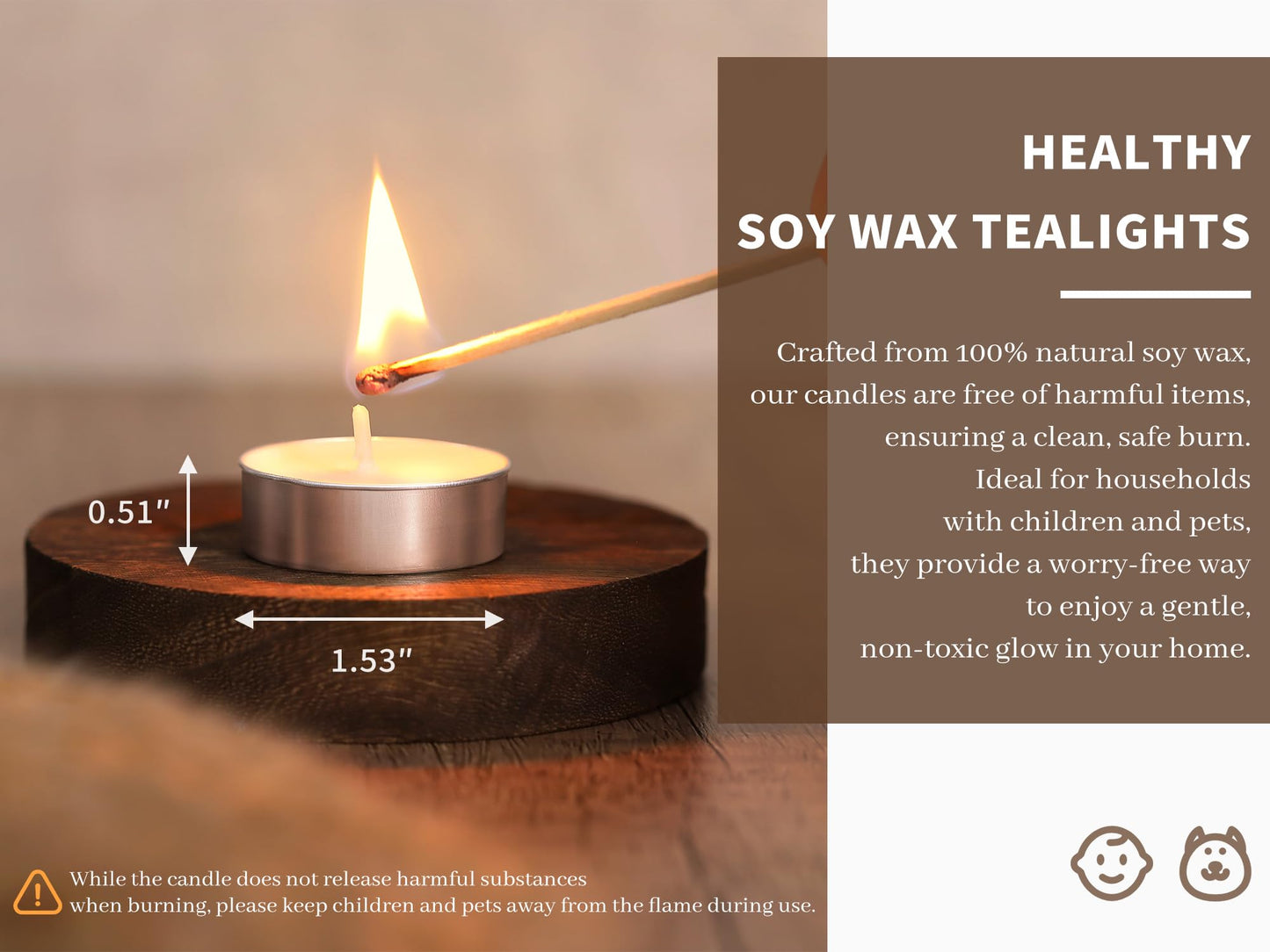 50 Pcs Soy Wax Tealight Candles,100% Natural- 4 Hours White Soy Tea Lights Candle, Paraffin-Free/Unscented Small Tea Candles for Party, Home, Wedding, Emergency