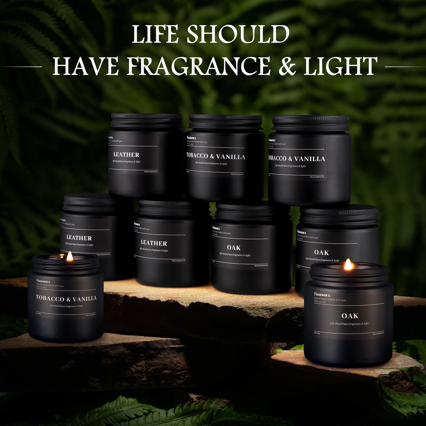 9 Pack Scented Candles Set Gifts for Men, Aromatherapy Candle Set with Scents (Mint & Eucalyptus/Sage & Citrus/Grapefruit) - Gift for Dad, Boyfriend, Birthday, Father’s Day, Anniversary