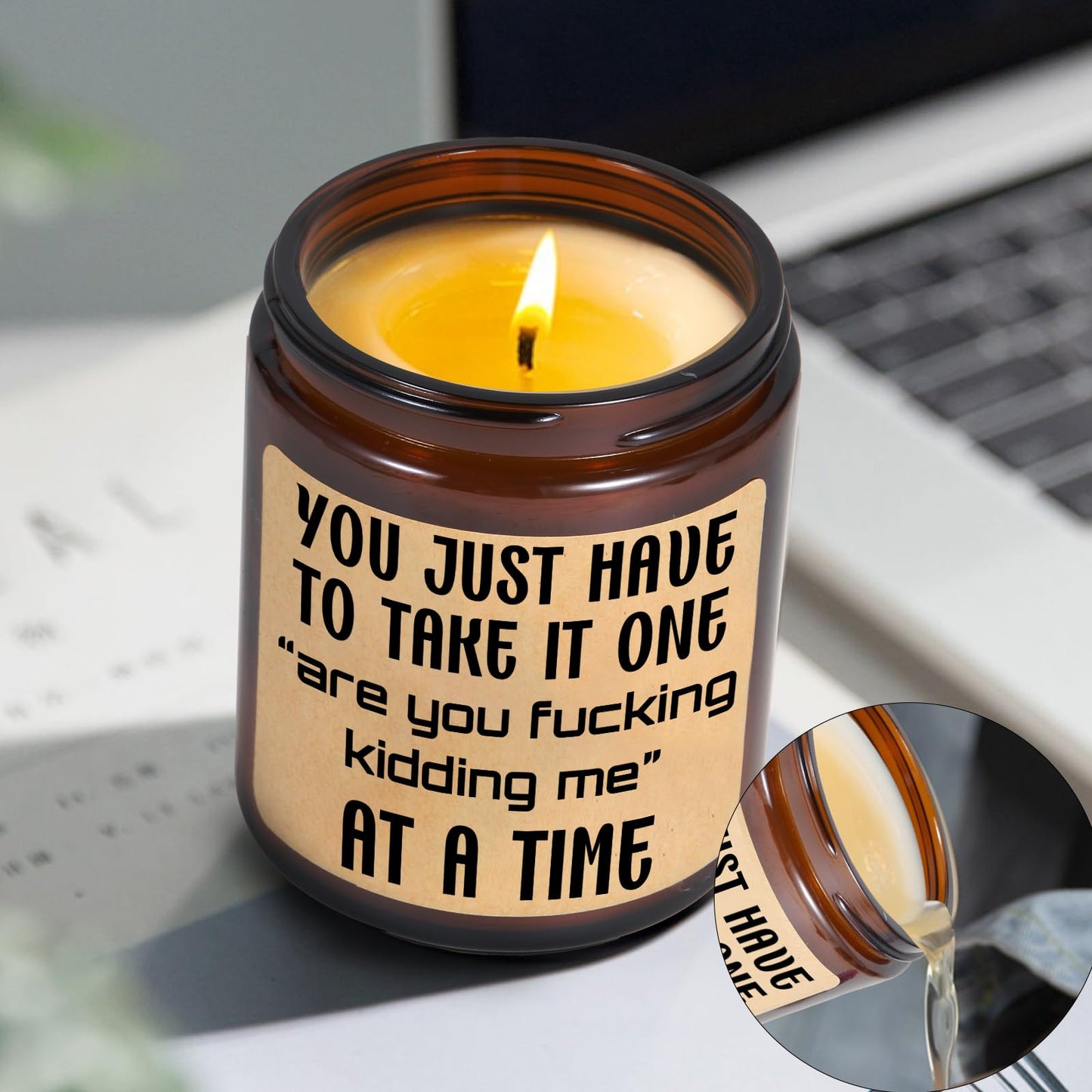 JOLIMENT Scented Candle - Gifts for Women, Men, Coworker, Friend, Boss - BFF Birthday Present, Friendship Presents for Her - Funny Gift Birthday Gift for Him - Office, Relaxing Gifts for Women