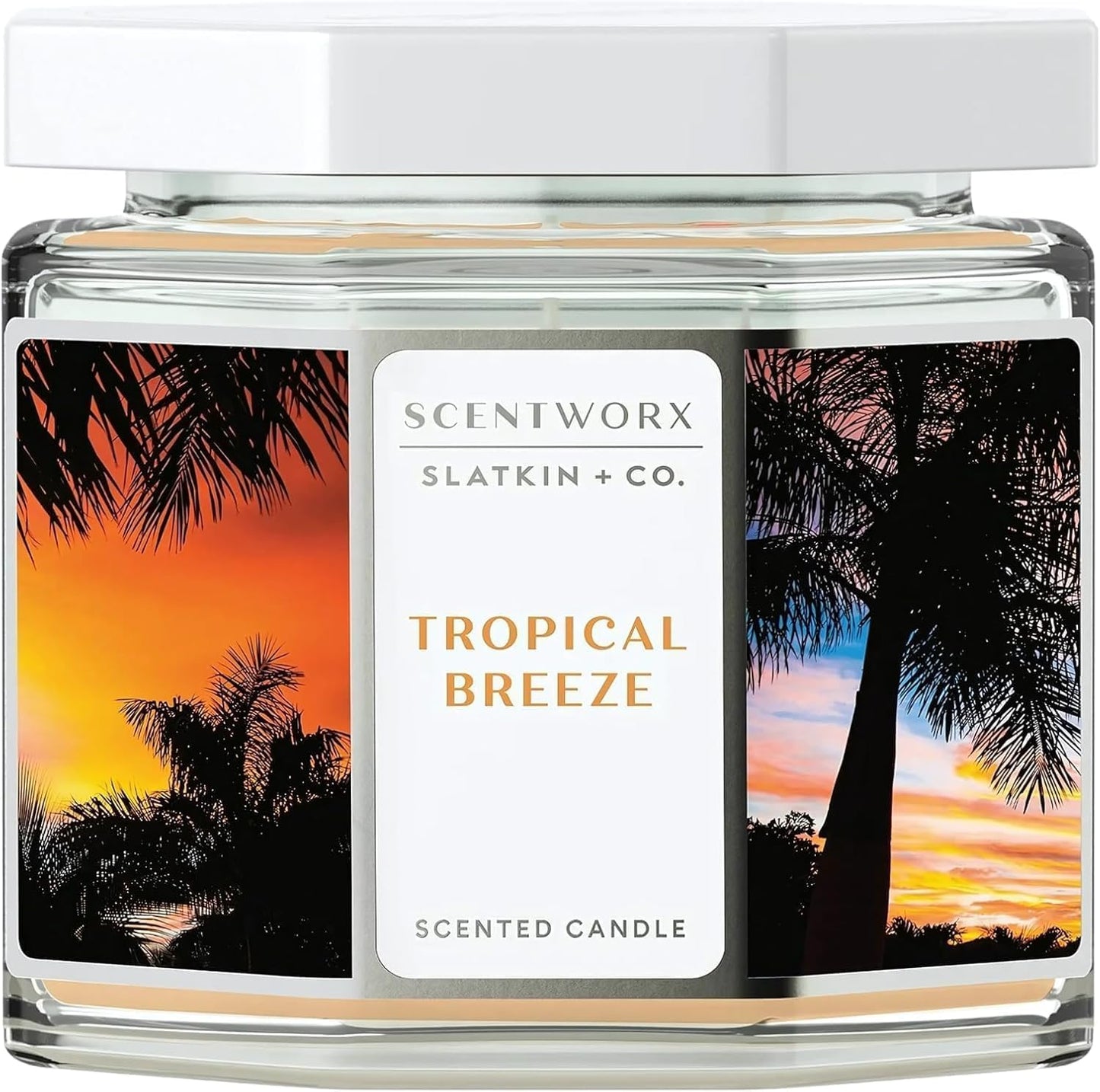 Scent Tropical Breeze Home Fragrance Candle – 14.5 oz 3-Wick Glass Jar