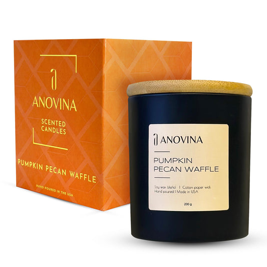 Anovina Pumpkin Candle – Fall Scented Candle with Premium Soy Wax Blend – Cozy Autumn & Holiday Gift Candle for Women and Men