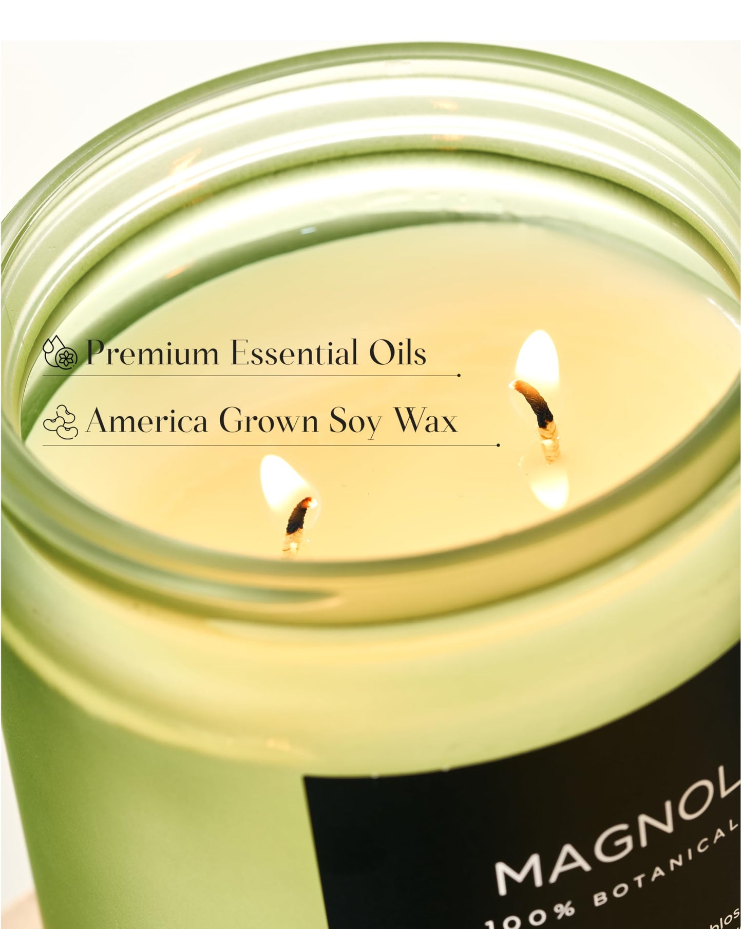 M&SENSE Magnolia Jasmine Spring Scented Candle, 11.6oz 70 Hours Long Lasting Clean Non Toxic All Natural Soy Wax Candle for Relaxing & Stress Relief, 2 Wick Romantic Fragrance Gifts for Home Decor