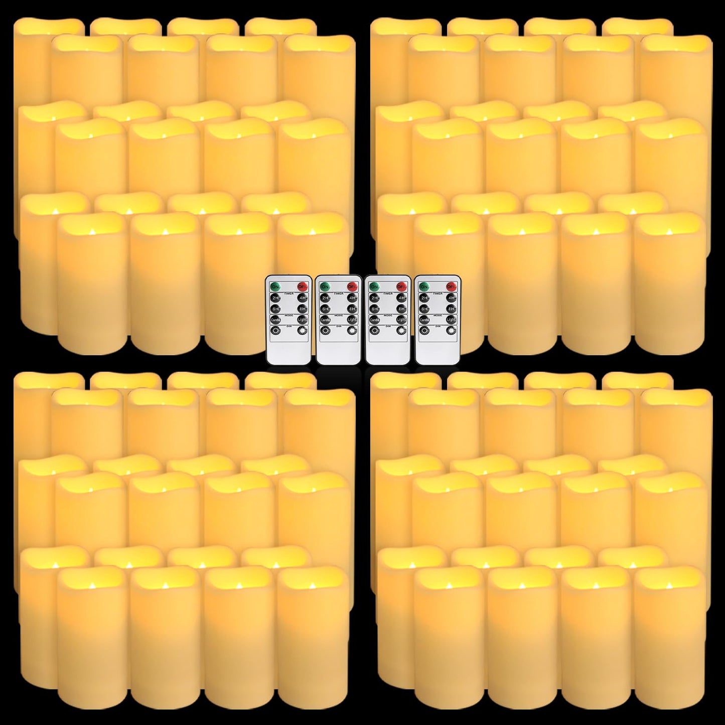 Wfmolcand 96-Pack LED Flameless Candles with Remote Control - Perfect for Home, Parties, and Special Occasions - Create a Magical Ambiance Effortlessly(Three Sizes)