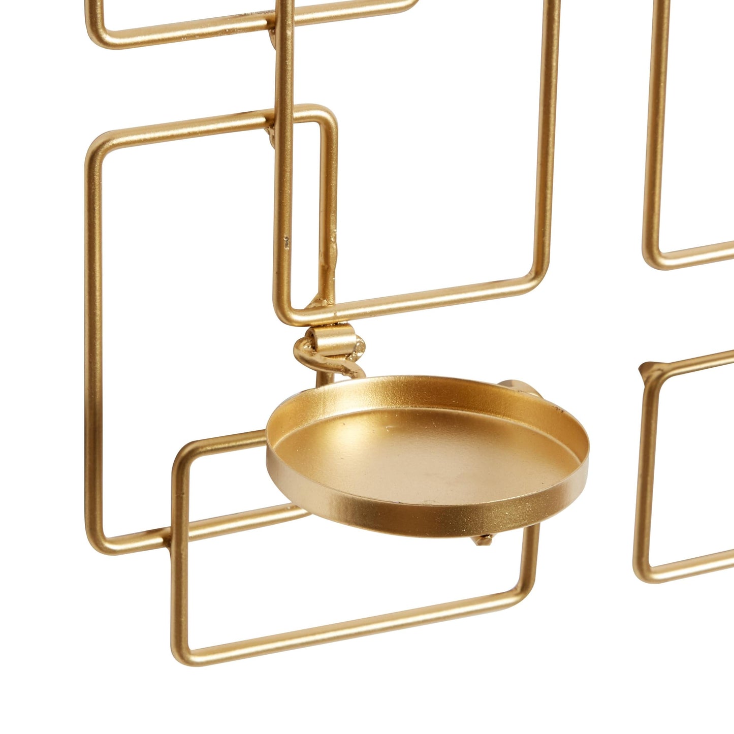 Deco 79 Metal Geometric Tealight 2 Plate Wall Sconce, Set of 2, 5"W, 13"H, Gold