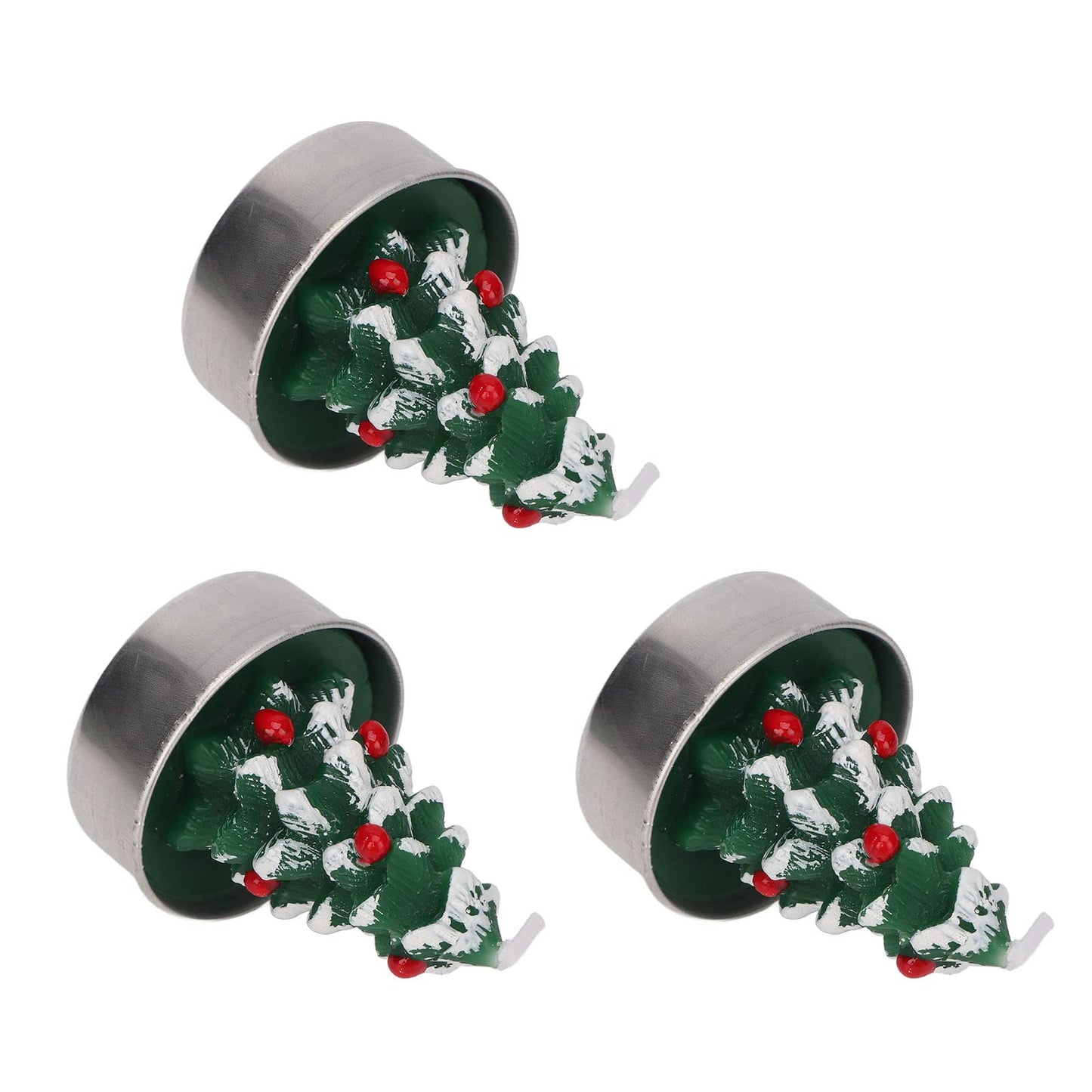 Rcniso Christmas Tree Candle Delicate Paraffin Tea Candle Holder Candles Long Lasting 3 Pieces for Bachelor Parties