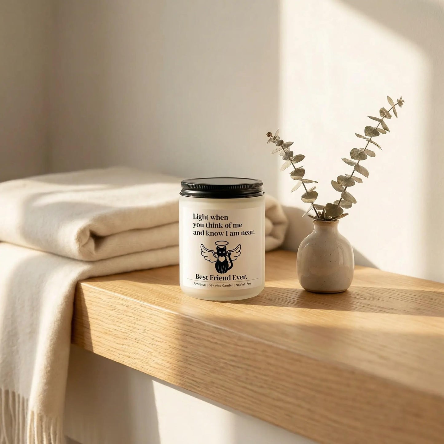Cat Memorial Gifts for Loss of Cat, Cats Memorial Lavender Scented Candle, Loss of Cats Sympathy/Remembrance/Bereavement/Passing Away Gifts, Pet Sympathy Memory Gift