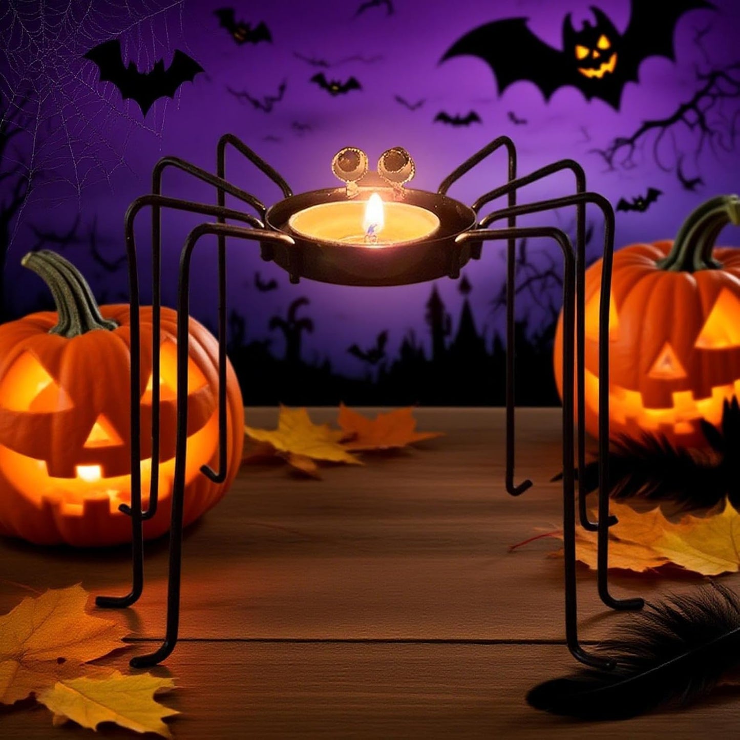 Candle Holders Bulk for Holiday Decor Indoor Outdoor Decorations for Halloween Party Table Kitchen Fireplace Bookshelf Desk Table Seasonal Display
