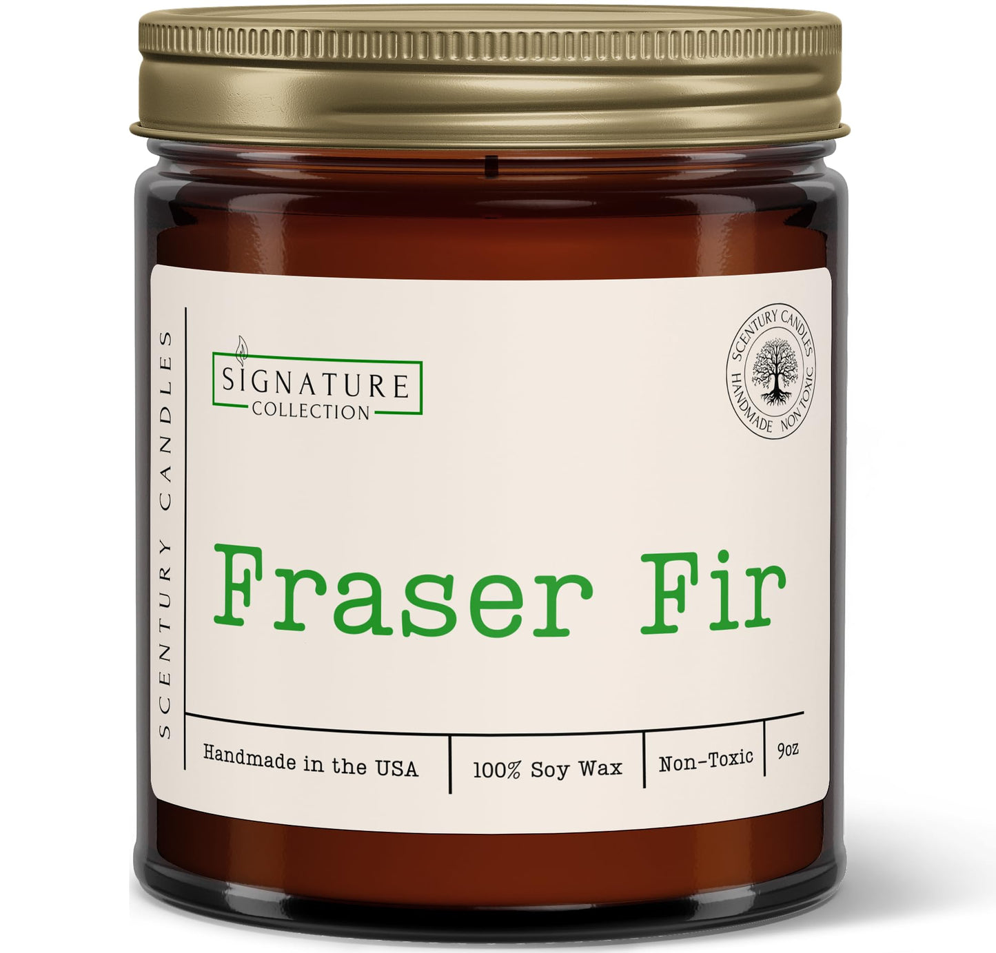 Fraser Fir Pine Scented Candle, Many Scents to Choose from, Christmas Tree Scented, All Natural Non-Toxic Soy Wax, Handmade in the USA (Fraser Fir)
