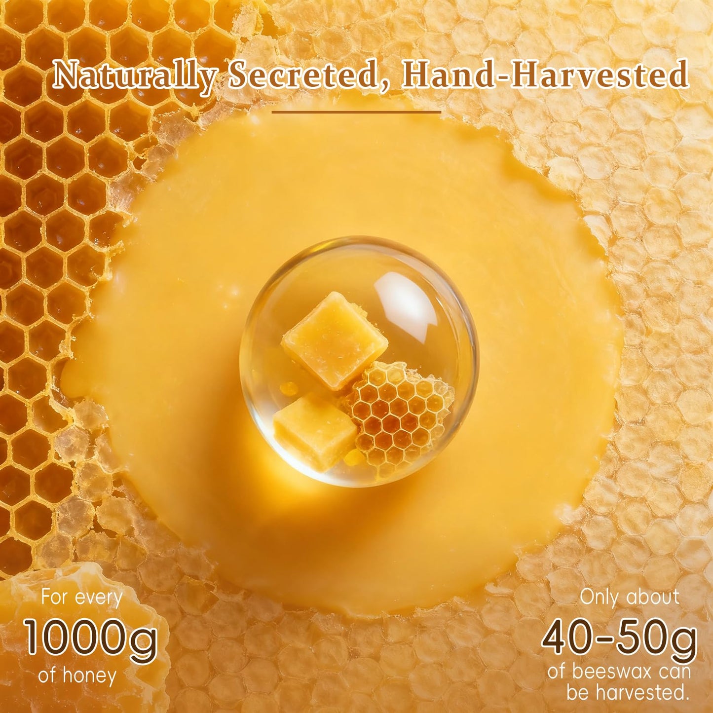 3 Wick Beeswax Candle in Jar, Natural Beeswax Candles Non Toxic for Air Purification, Honey Aroma Bees Wax Jar Candle for Home Decor, Fragrance Free, Paraffin Free