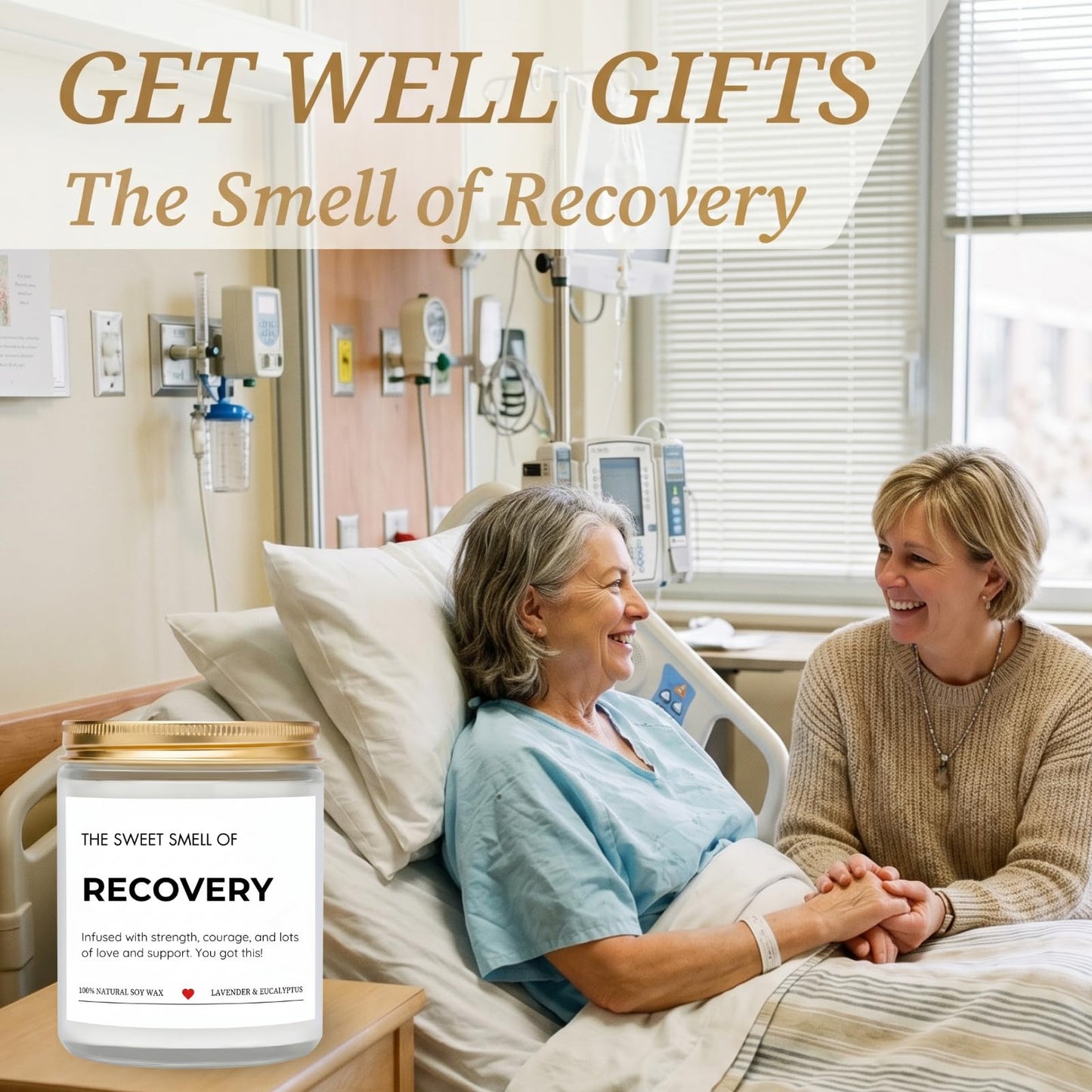 Get Well Gifts for Women, Funny Get Well Soon Gift, After Surgery Gift, Hysterectomy Recovery, Cancer Care, You Got This, Knee, Back & Heart Surgery Recovery Gifts for Men, Lavender Scented Candle