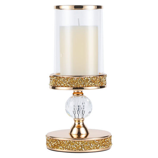 Hurricane Candle Holders for Pillar Candle, Pillar Candle Holder, Crystal Candlesticks Holder for Dining Coffee Table, Wedding,Events,Parties, Home Decor YL031SD