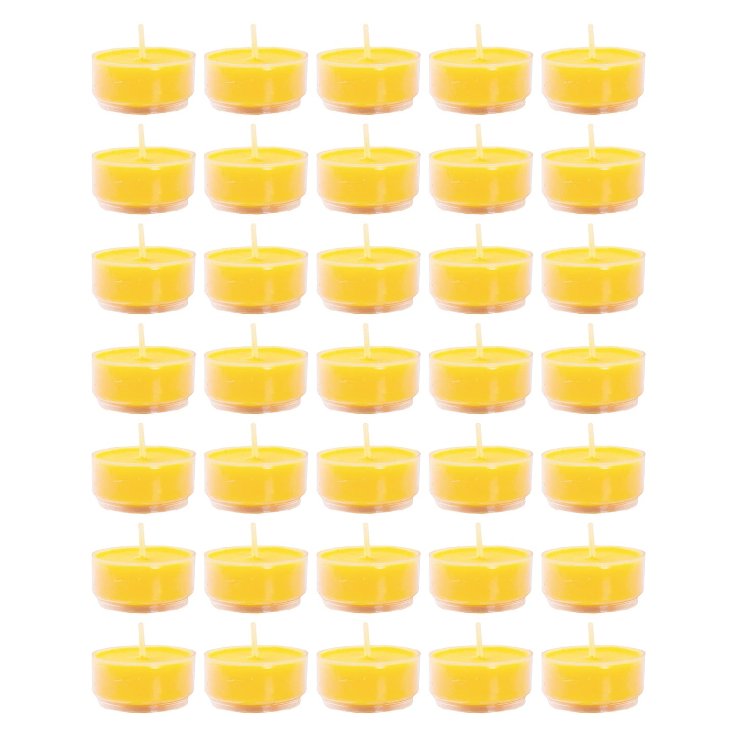 Mudra Crafts Tibetan Tealight Vanaspati Ghee Butter Lamp Candle Set for Meditation, Ceremonies, Rituals, Altars, Diwali (Clear Container)