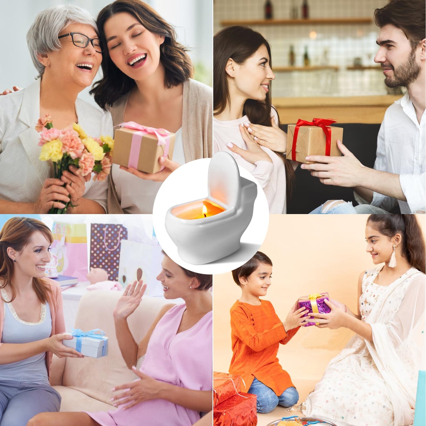 Toilet Shaped Scented Candles,Funny Gag Gift for Women & Men,Jasmine Fragrance Aromatherapy Candle is 6 Ounces, Burns for Over 42 Hours, Unique Candles for White Elephant Party,Birthday Prank
