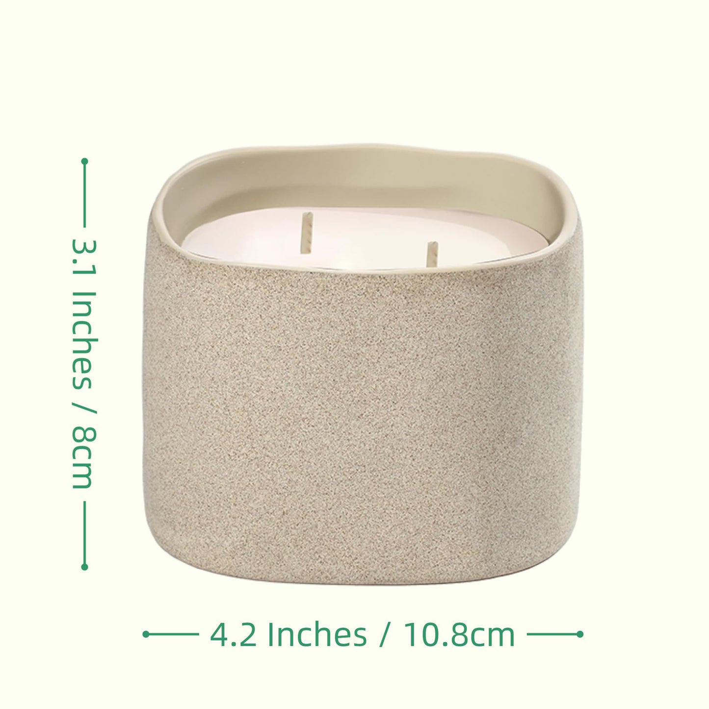 Scented Soy Candles, Large Candle 3 Wicks 19.5oz Japanese Cherry Blossom Ceramic Jar Lava Collection, Gorgeous Gifts for Birthday Thanksgiving Christmas (14.5oz-Sandalwood)