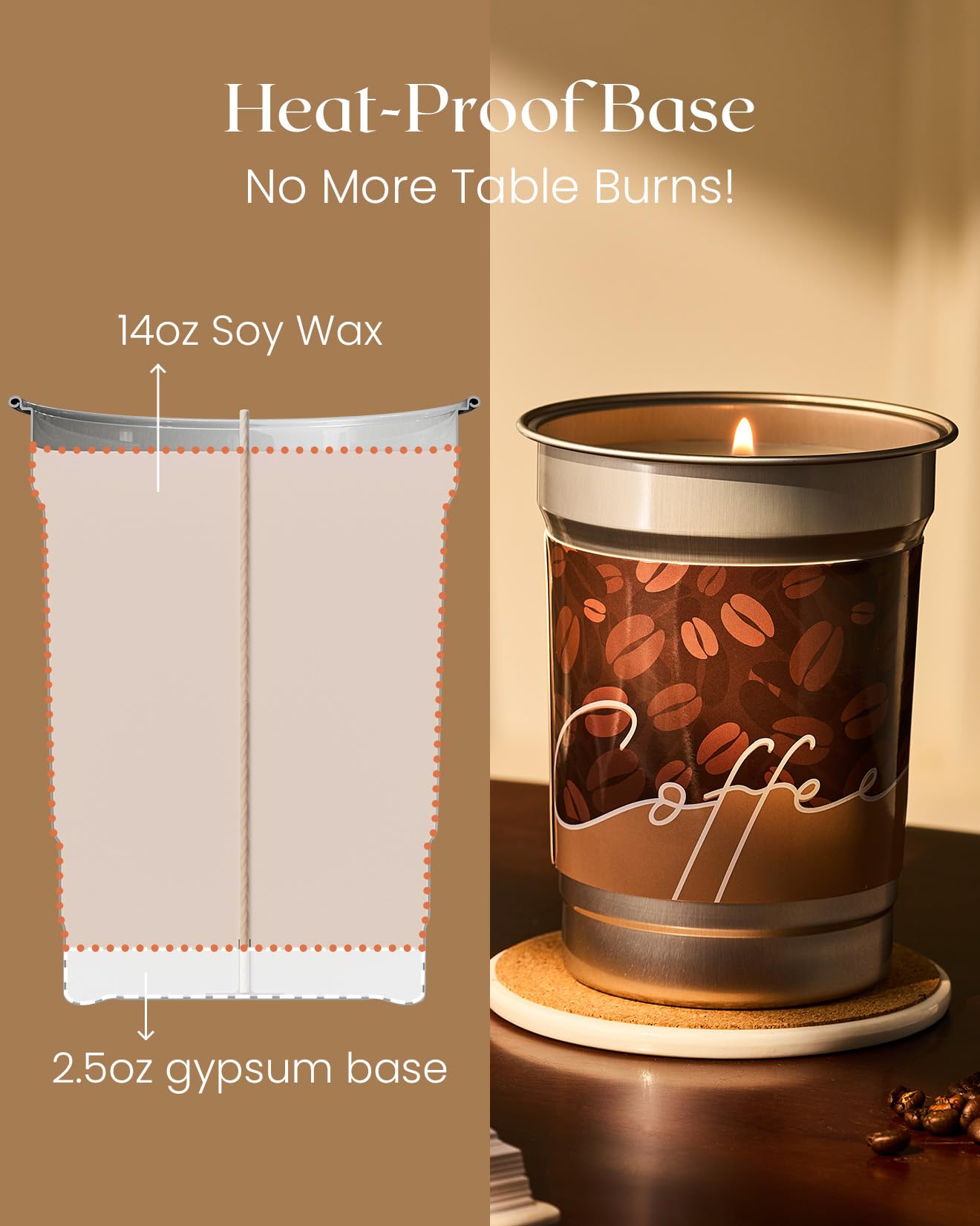 M&SENSE Mocha Coffee Scented Candles 16.2oz