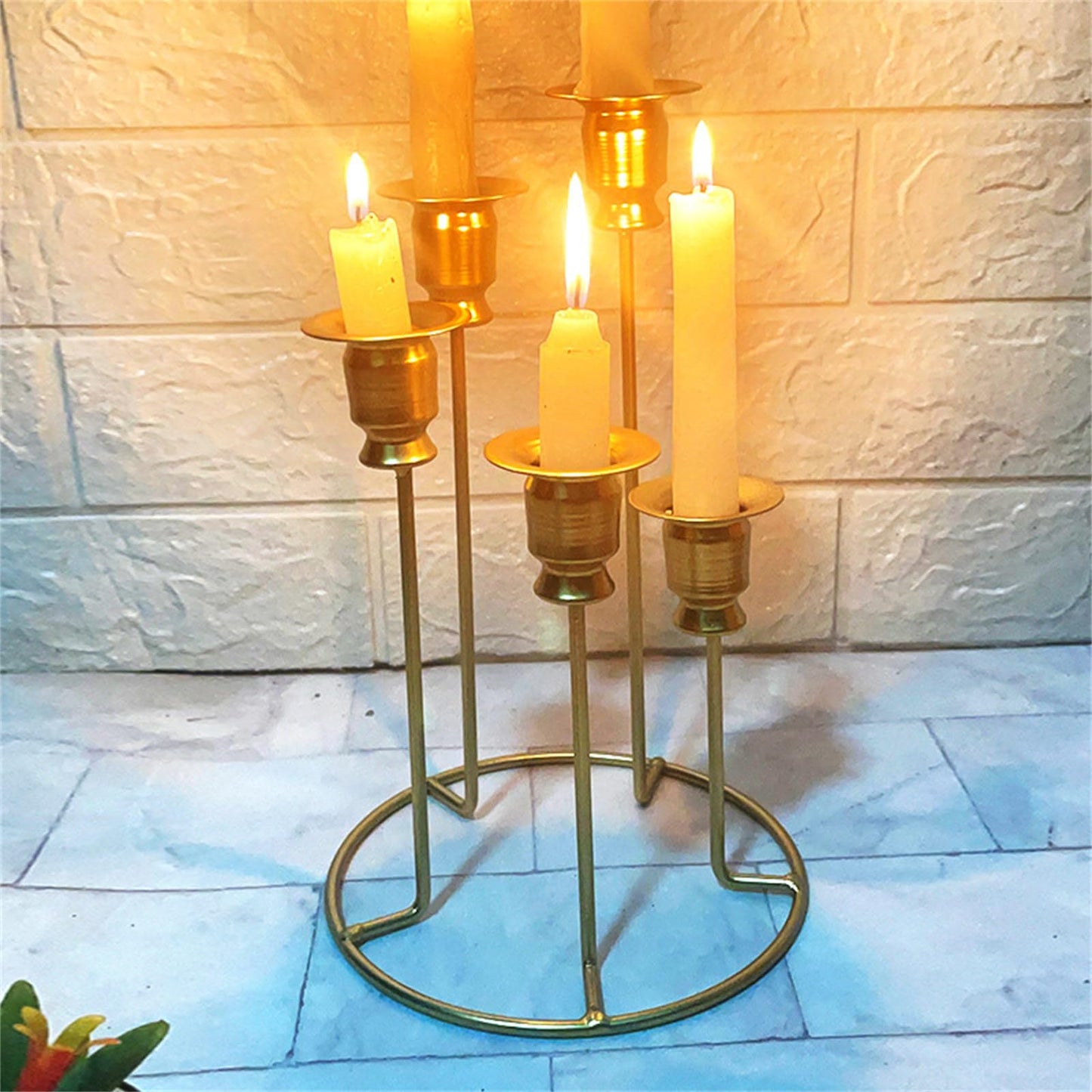 MIXIKE Candlestick Candle Holder 5 Branch Perfect for Holiday Birthday Candle Holder