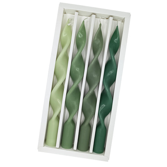 Christmas Candles Spiral Taper Candle Colored Candlestick 10 INCH Green Candle Sticks Unscented Tapered Candles for Home Décor Weddings Festive Holiday