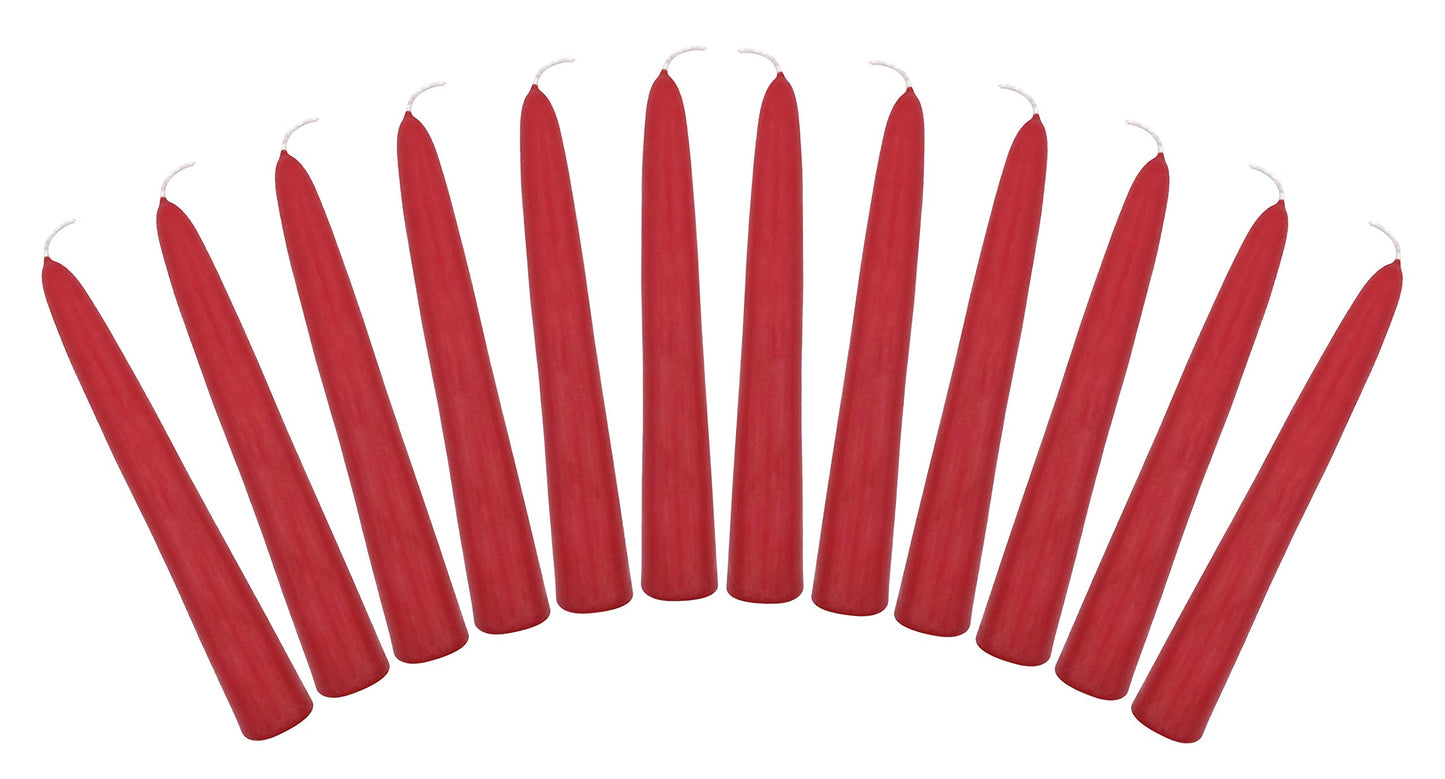 General Wax 6" Taper Candles Box of 12 Candles Unscented (Red)