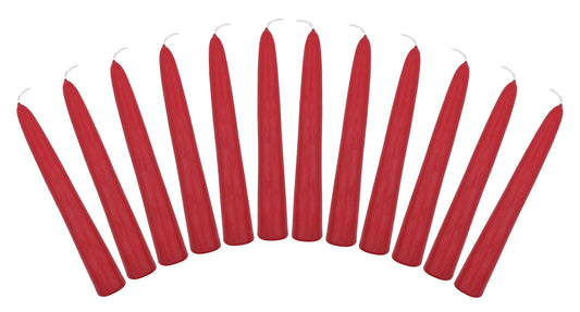 General Wax 6" Taper Candles Box of 12 Candles Unscented (Red)