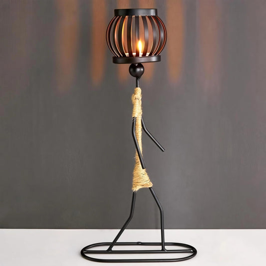 Candle Holder Decor for Centerpieces, Tea Light Candle Holder for Home, Bar, Restaurant, Hotel Dinning Table Decor, Handmade Iron Craft (Style B)