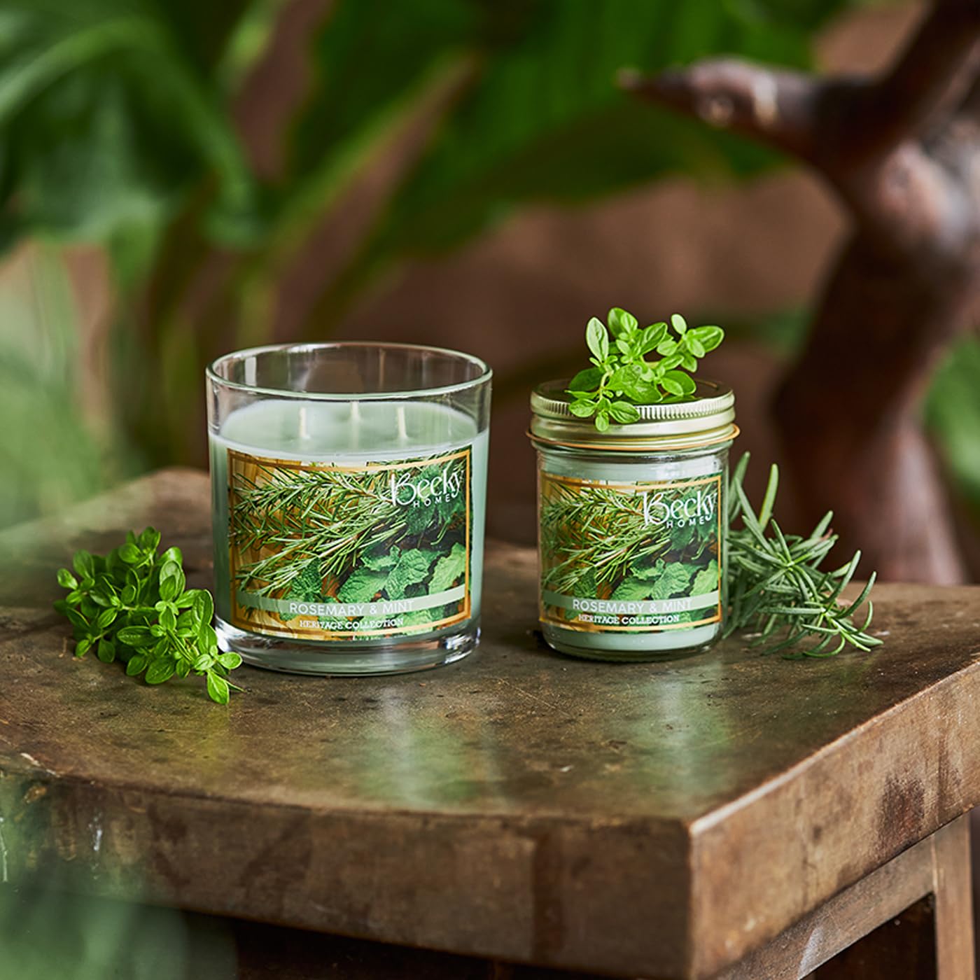 Becky Home 3 Wick Candle, 14.5oz Rosemary Mint Candle, 3 Wick Candles, Big Candle, Three Wick Candles, Candles 3 Wick