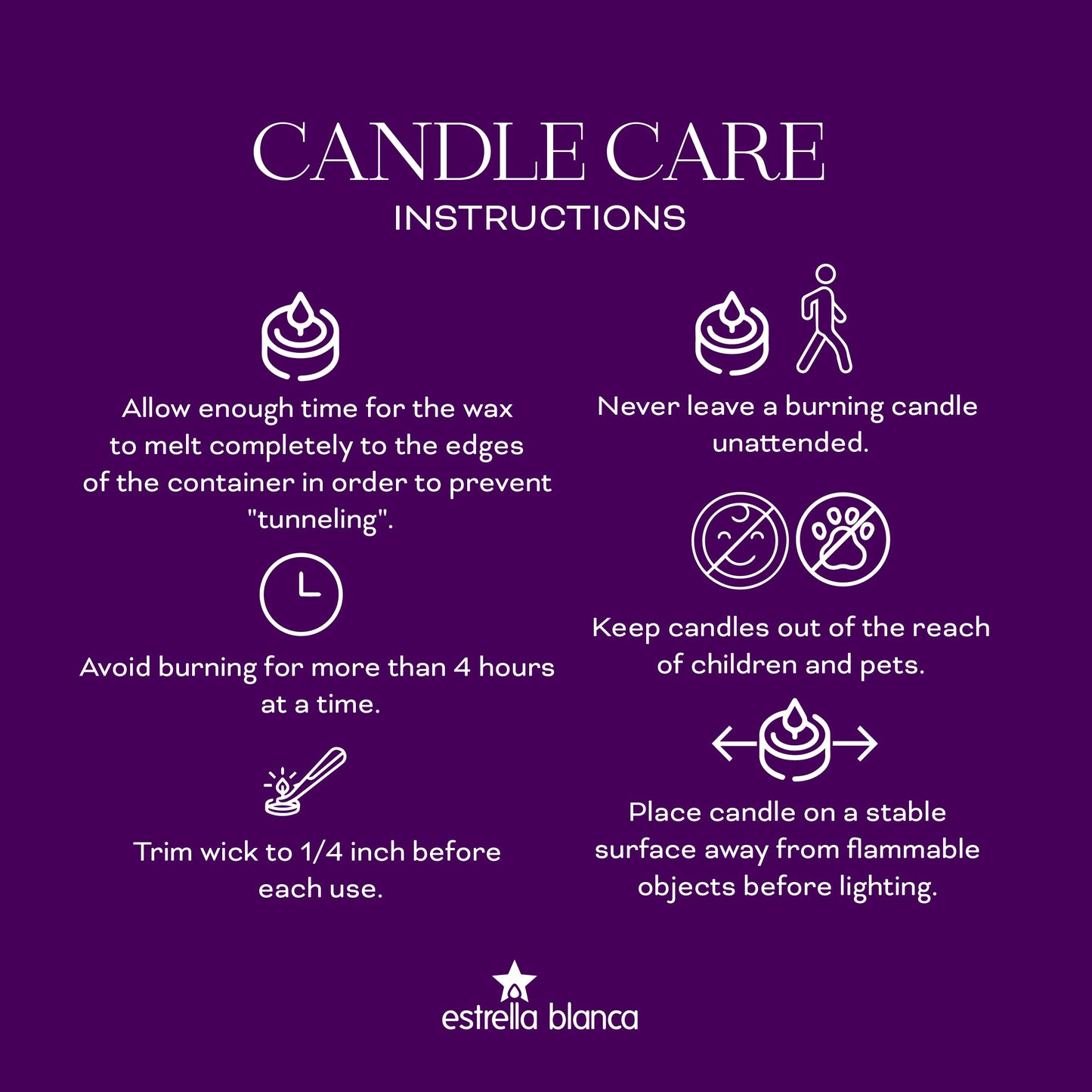Estrella Blanca Lavender Fields Candle 7oz – Best Smelling Soy Candle, Non Toxic, Long Lasting, Gift for Women, Natural Soy Wax, Home Decor & Spa Ambience, Aromatherapy, Relaxing Home Scent