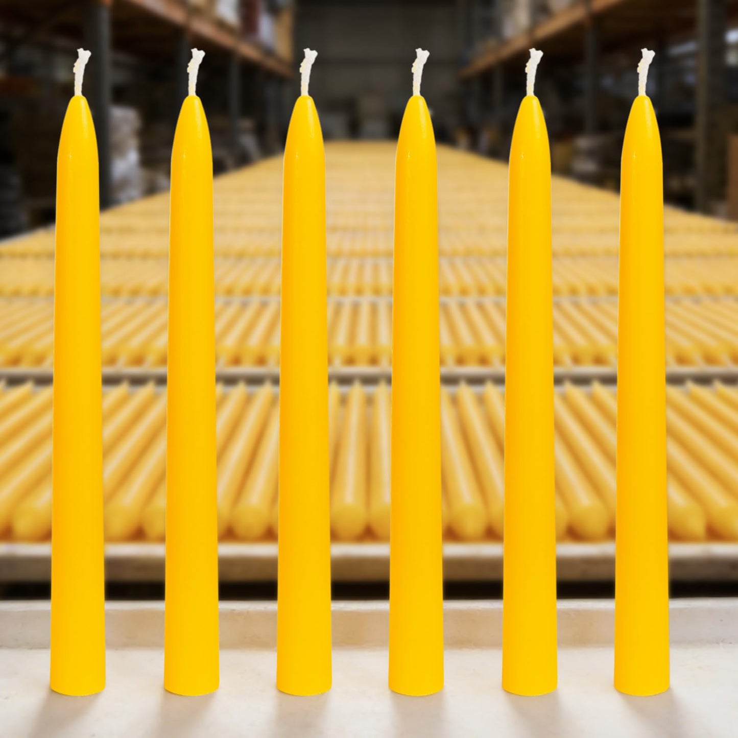 DEYBBY 9 inch Natural Beeswax Taper Candles Set of 6, Smokeless and Dripless Pure Organic Beeswax Candles for Dinner Room Decor Emergency Housewarming Gift, Long Lasting Burning, Nontoxic